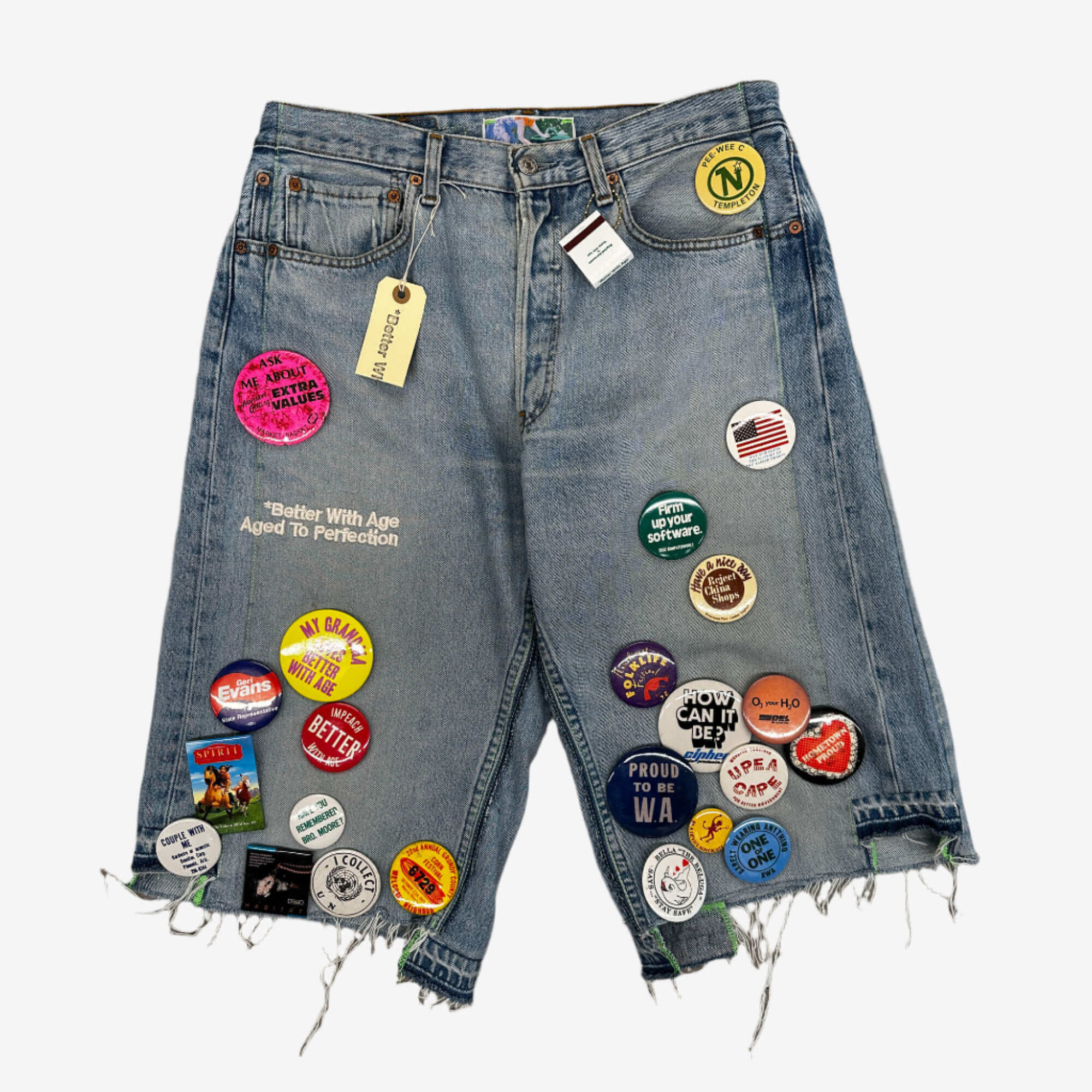 Photo of Better With Age Campaign Triple Wide Long Denim Shorts - 15