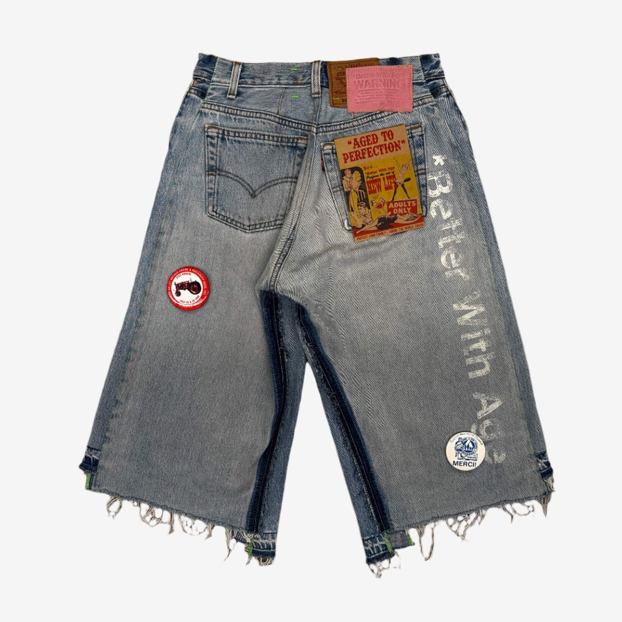 Photo of Better With Age Campaign Triple Wide Long Denim Shorts - 10