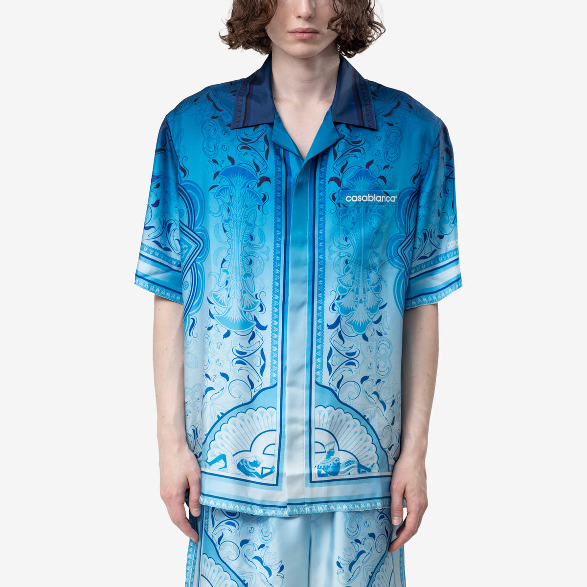 Egyptian Rug Cuban Collar Silk SS Shirt