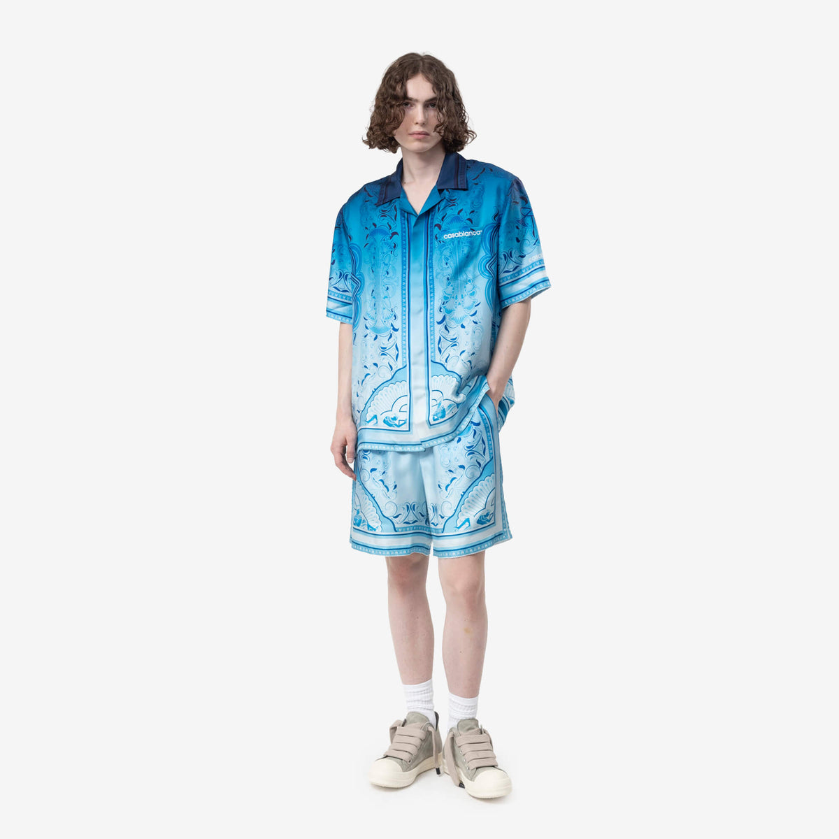 Egyptian Rug Cuban Collar Silk SS Shirt