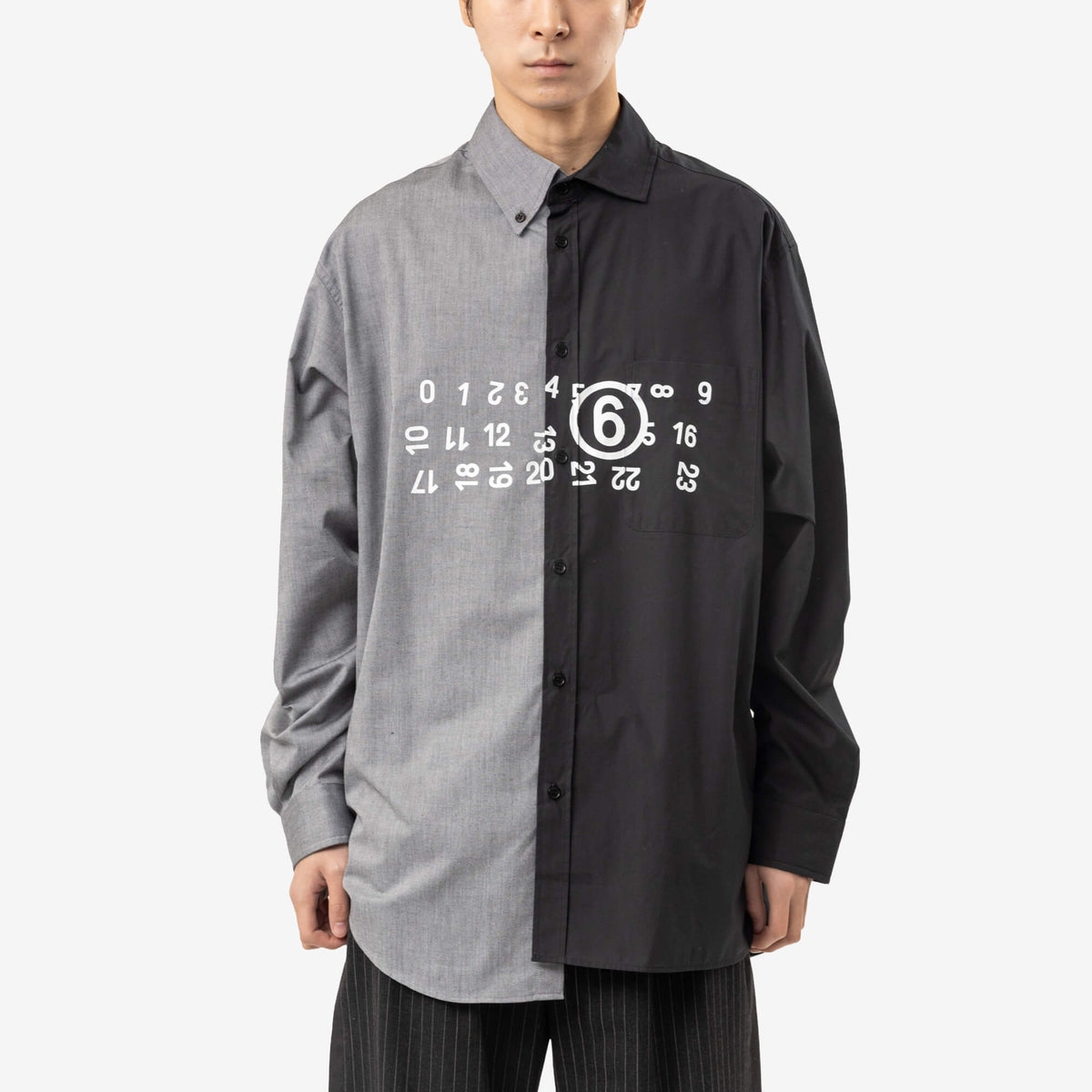 Chemise bicolore en oxford et popeline