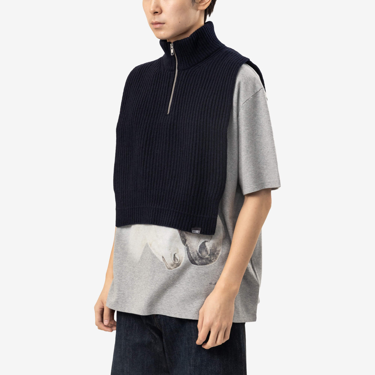 Ribbed Quarter Zip Stole