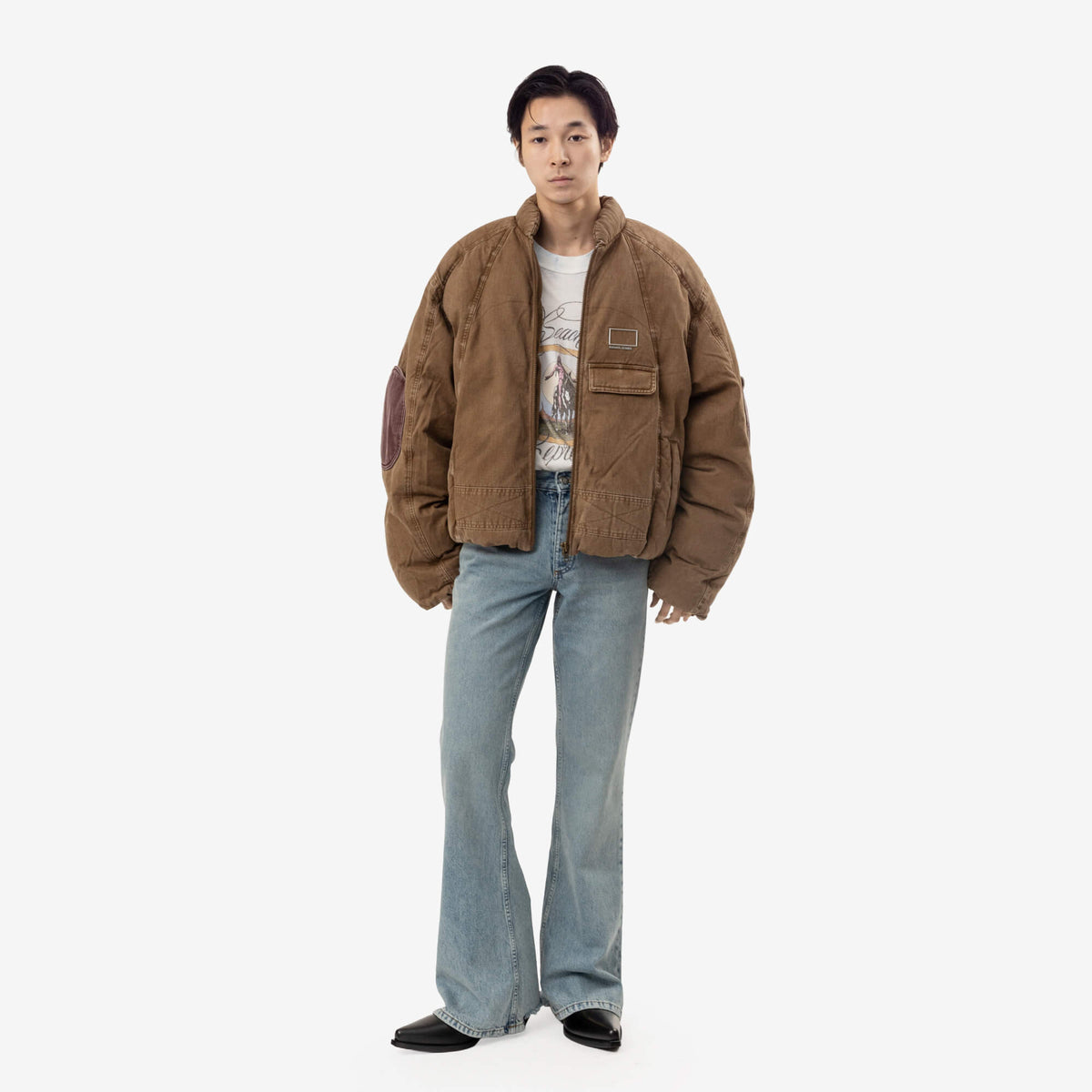 Girl Face Washed Cotton Bomber