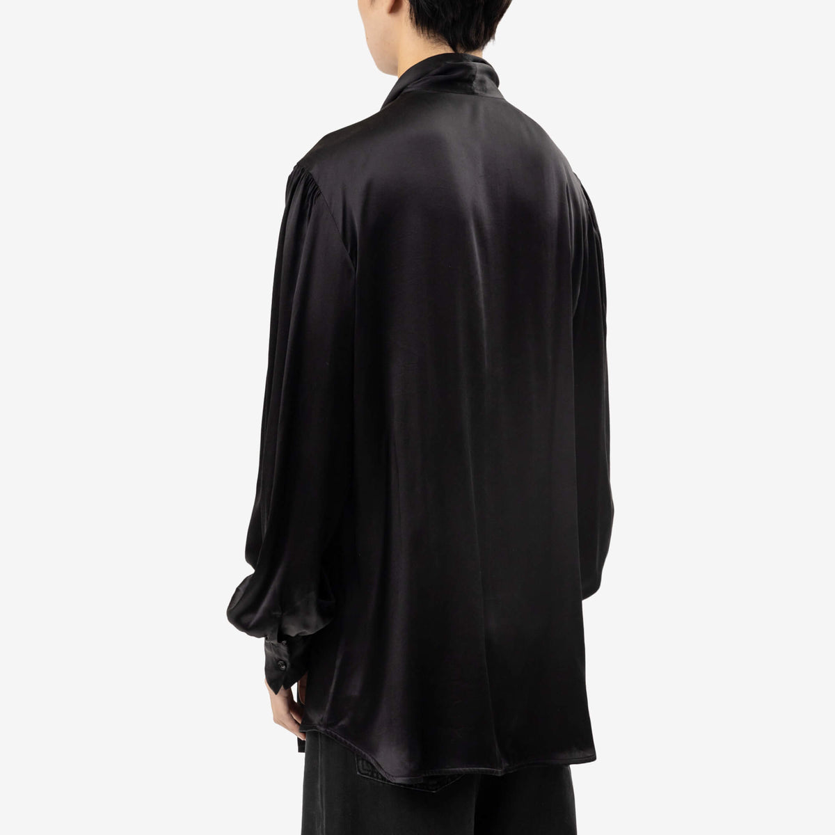 Runo Bow Tie Collar Satin Shirt