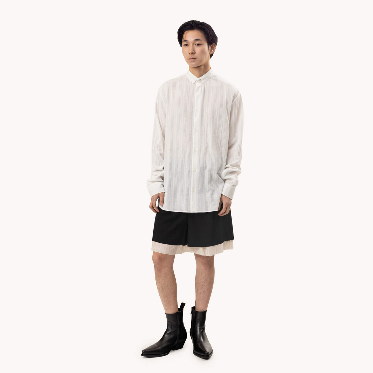 내추럴 화이트 Rico 컴포트 스탠드 카라 셔츠