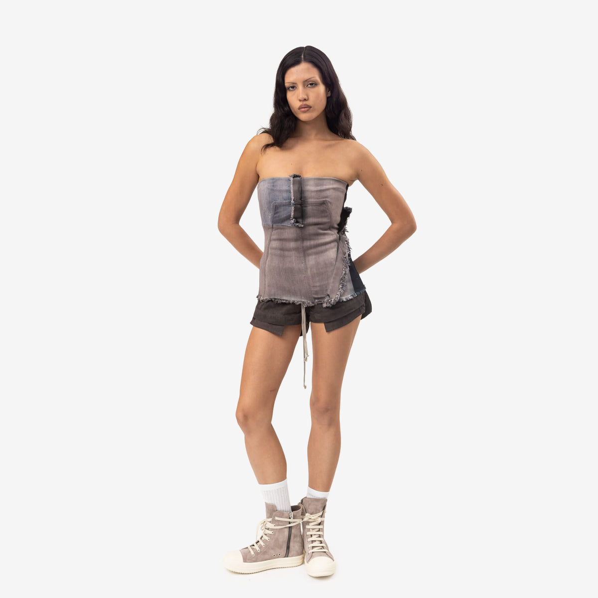 Womens Denim Bustier Top