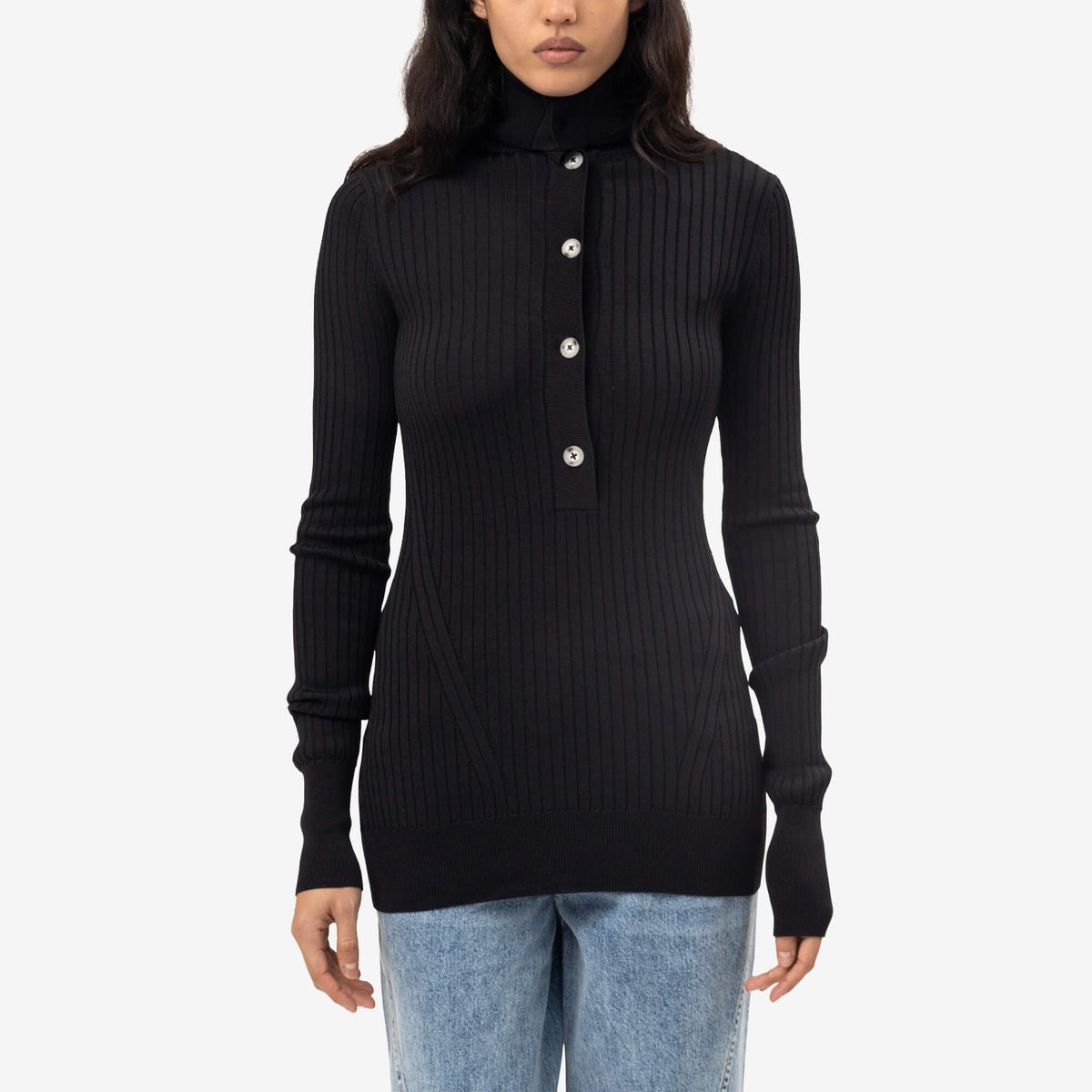 Henley à col montant pour femme
