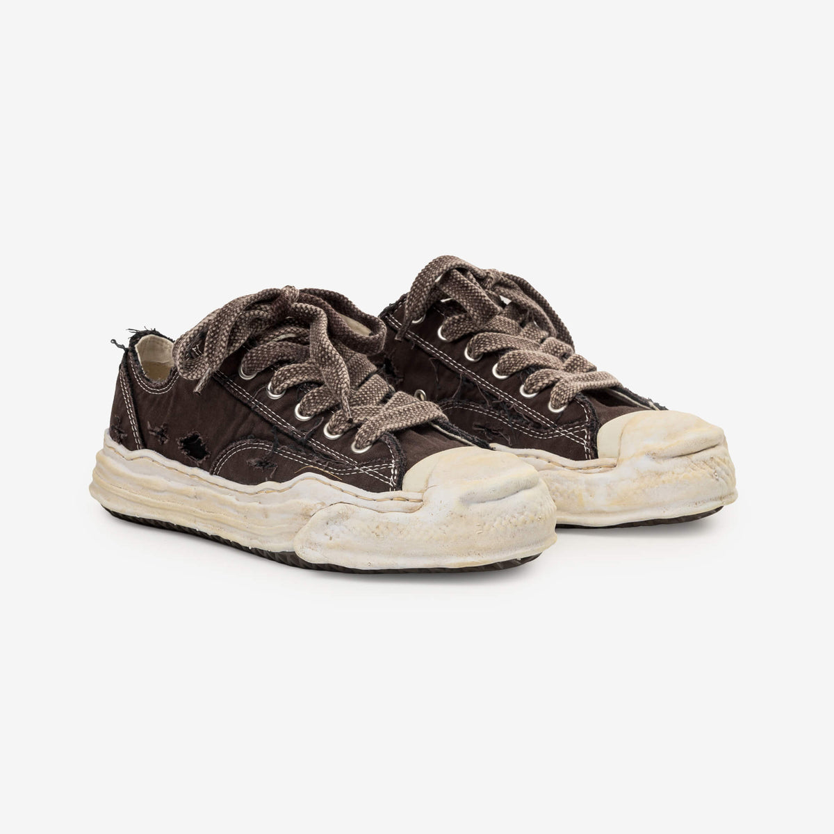 Hank Ripping Canvas Low-Top Sneakers