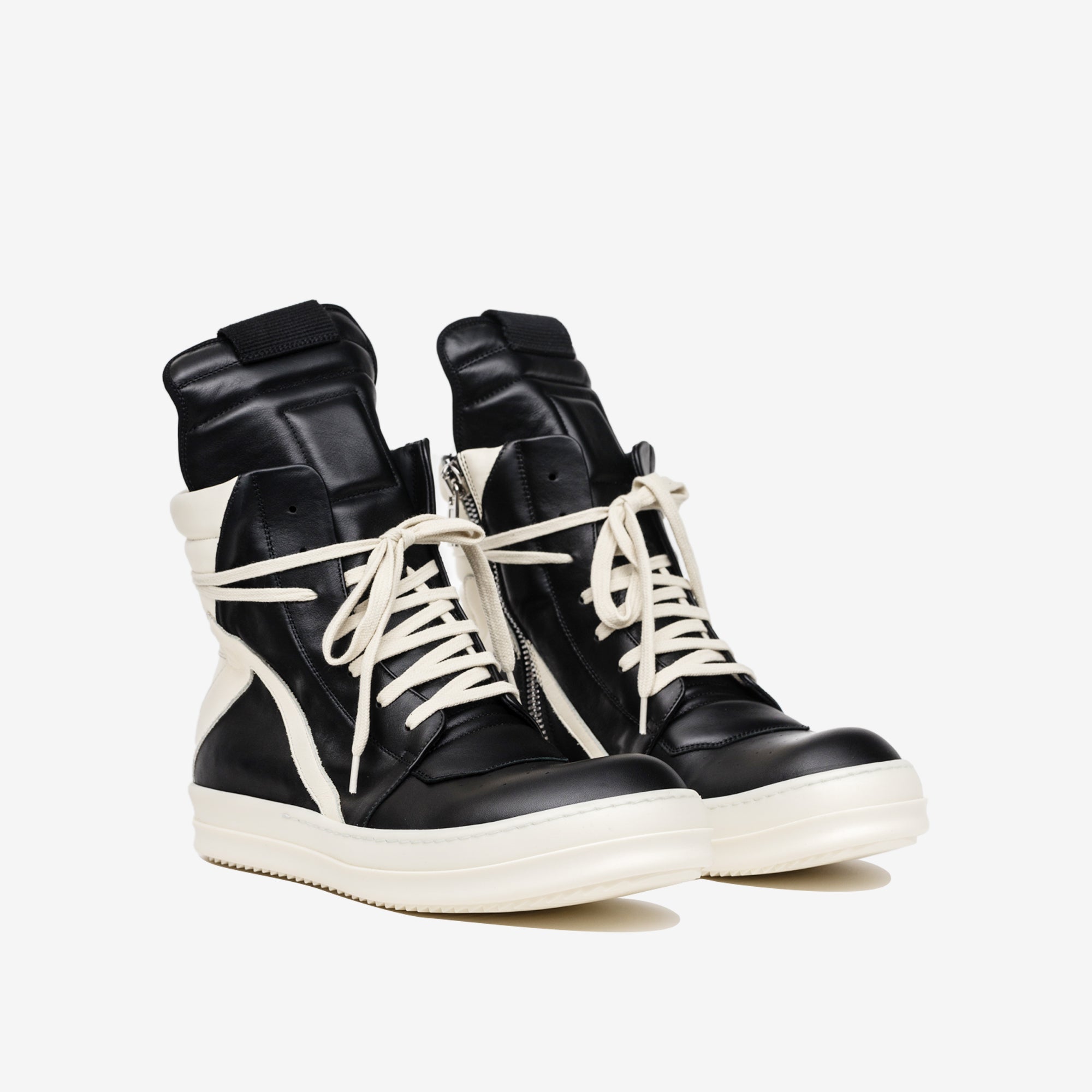 Rick Owens Geobasket Sneakers Black/Milk/Milk - 1