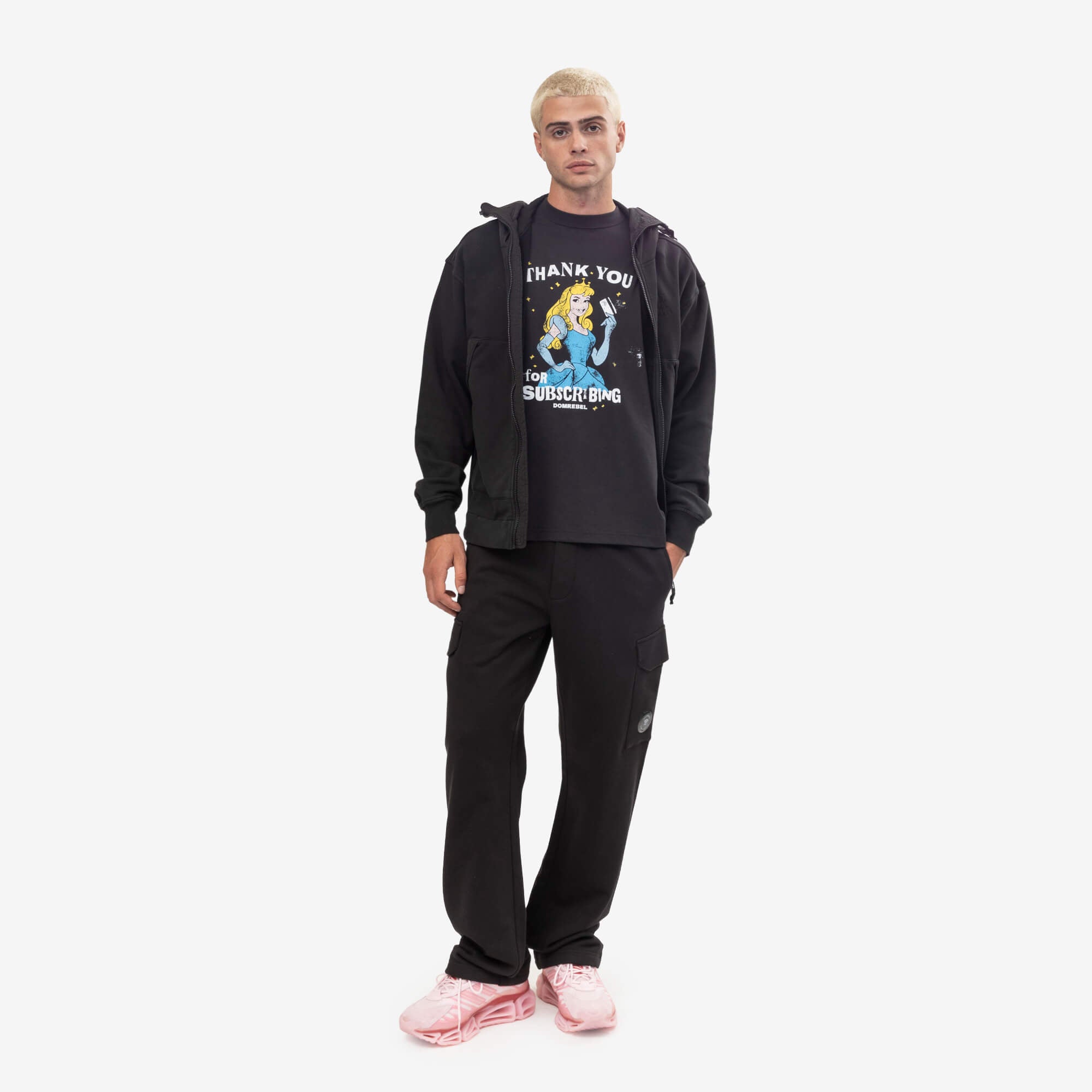 Diagonal Raised Fleece Mixed Boxy Hooded Sweatshirt