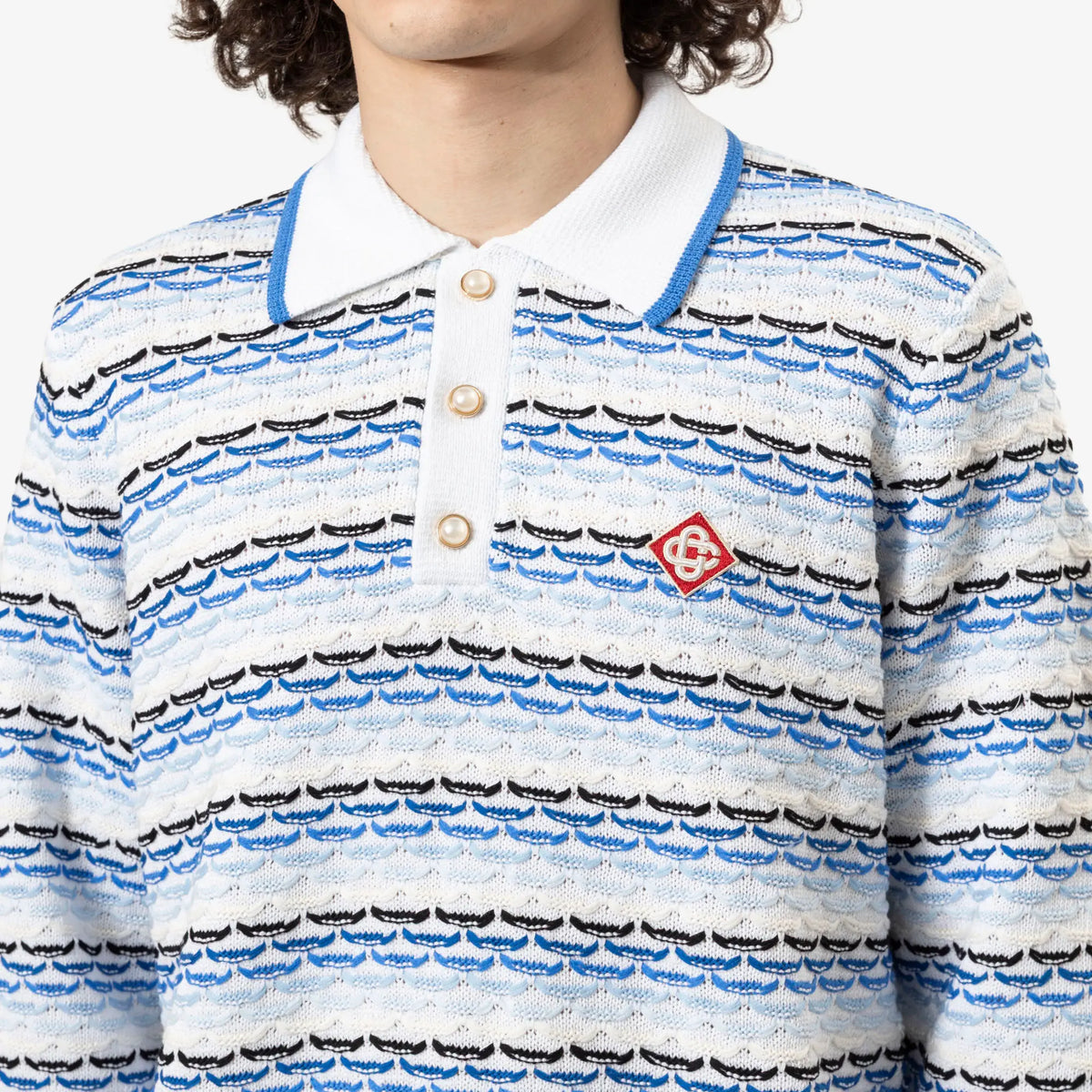Tuck Stitch LS Polo Shirt