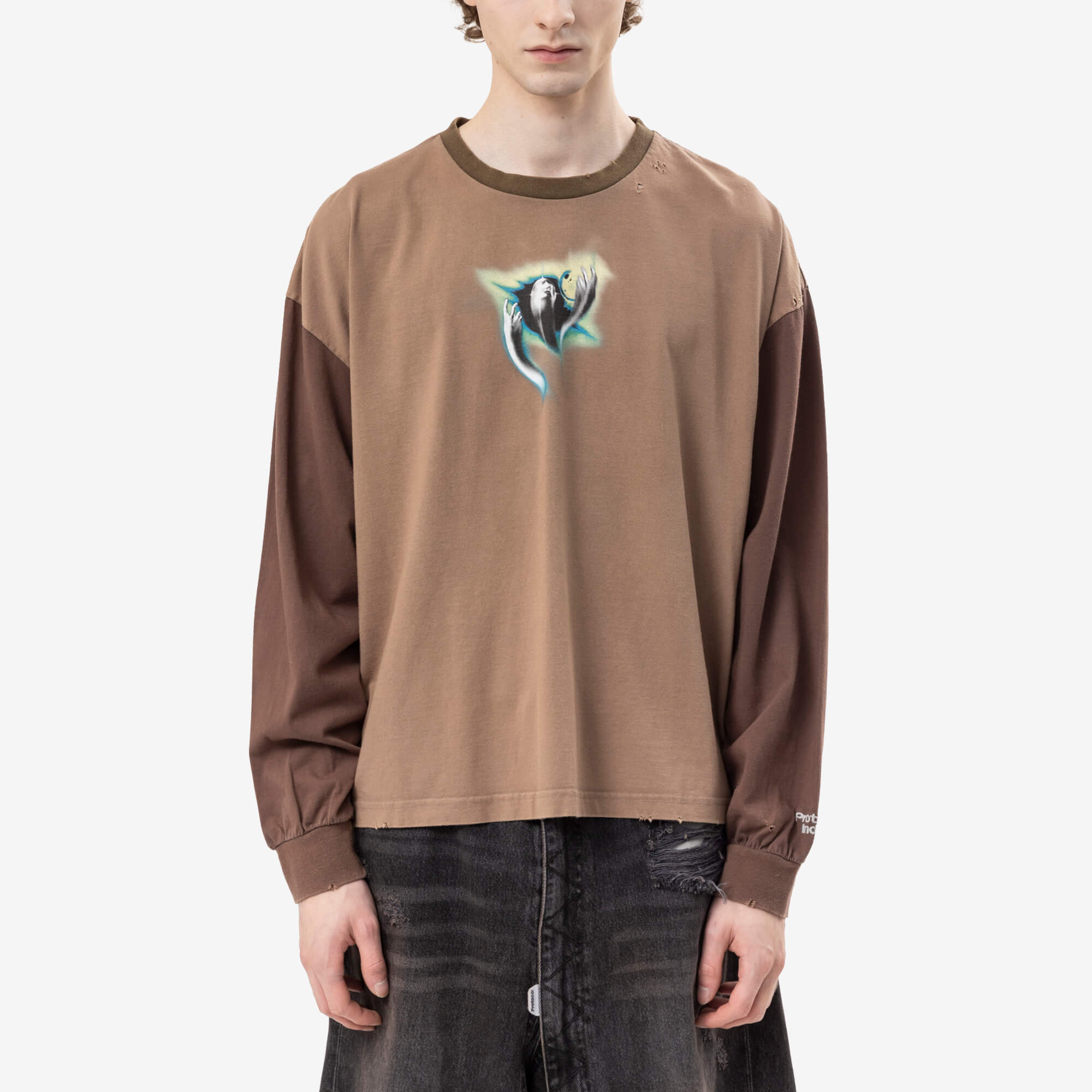 Panelled Pocket Long Sleeve T-Shirt