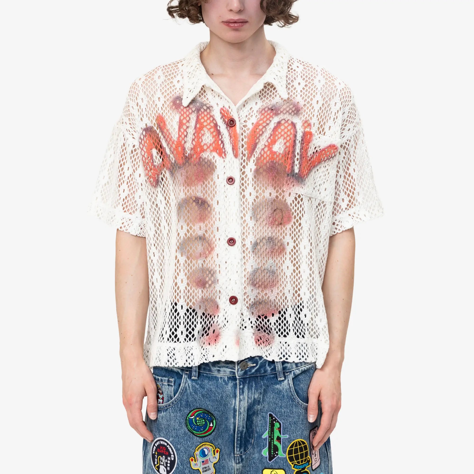 Salvatore SS Printed Crochet Shirt