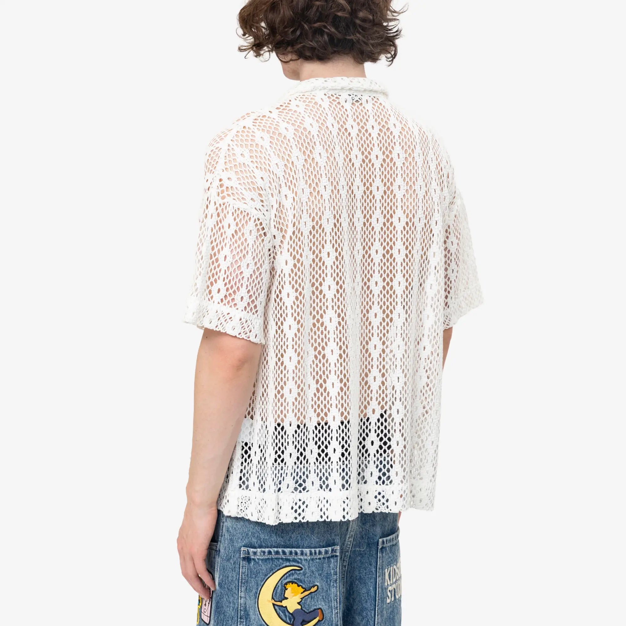 Salvatore SS Printed Crochet Shirt
