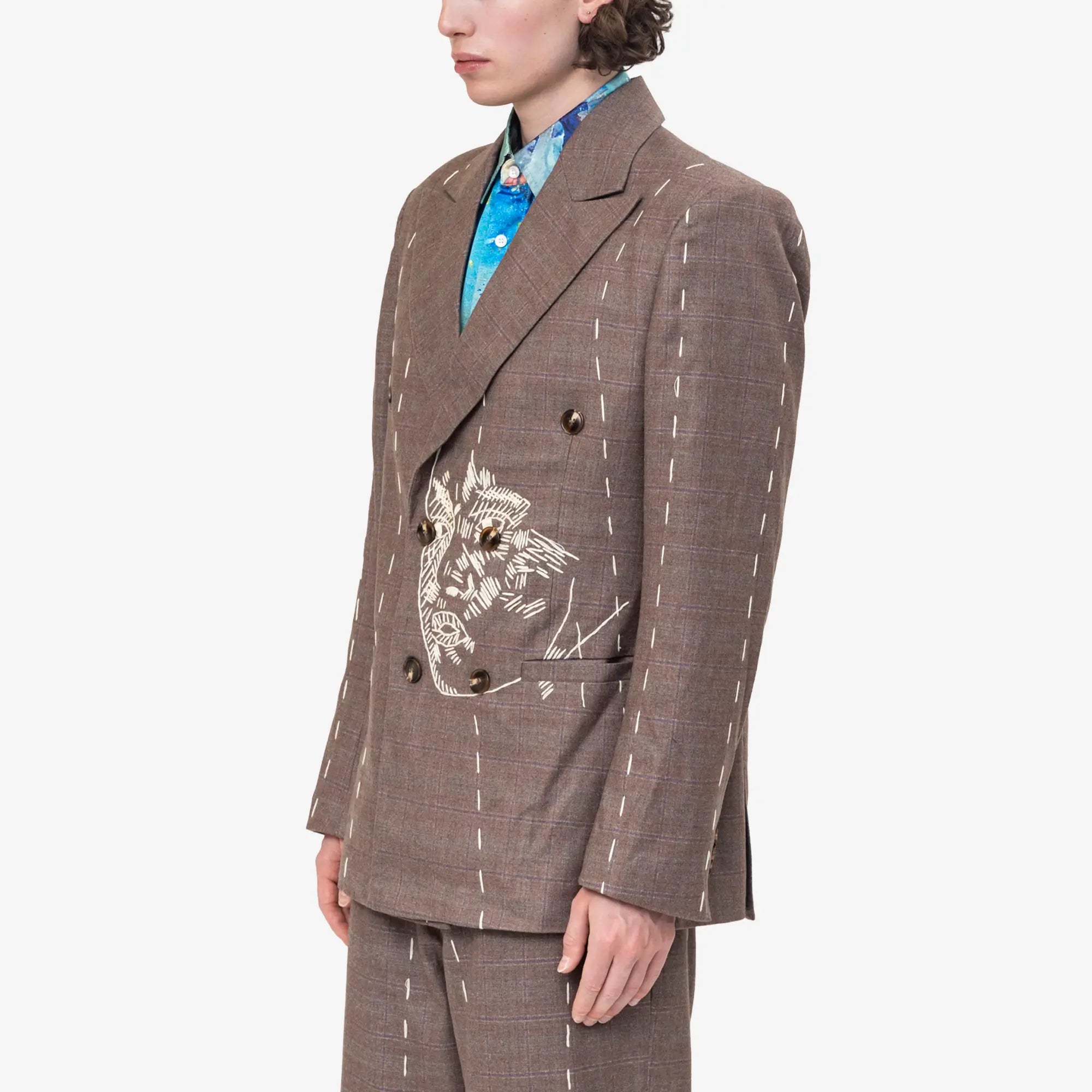 Face Embroidered Blazer