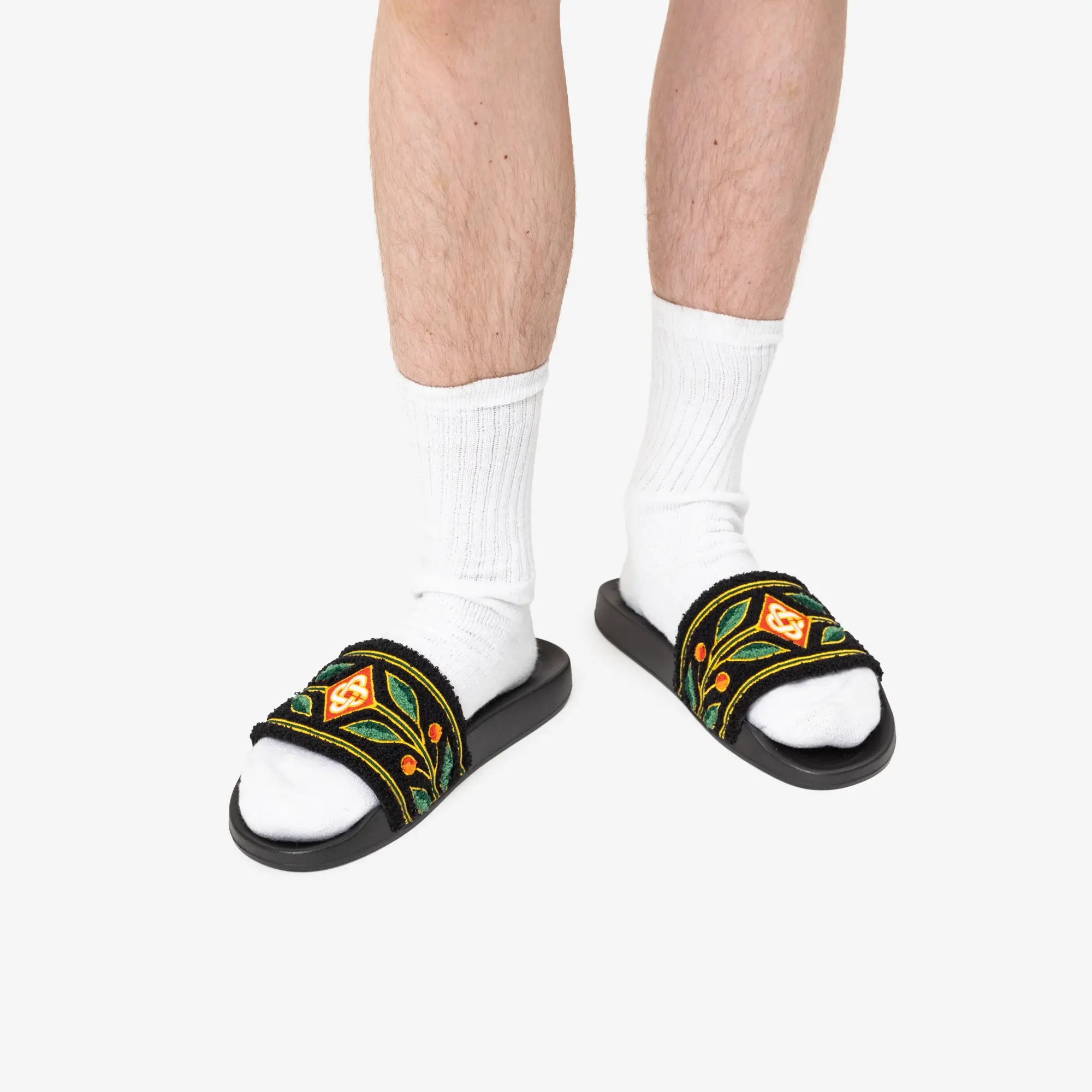 Embroidered Terry Sliders