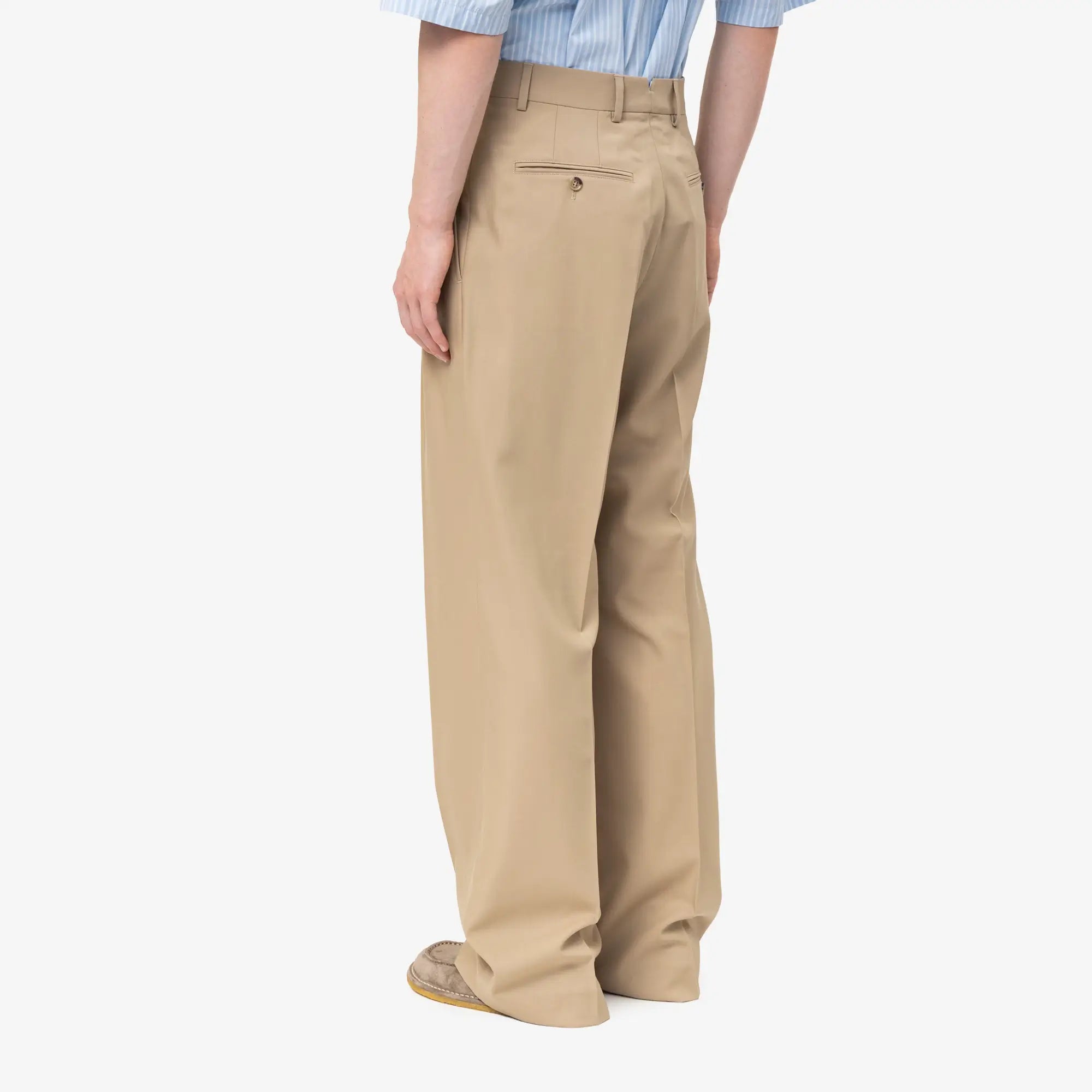 Pleated Low Waist Wide Trousers