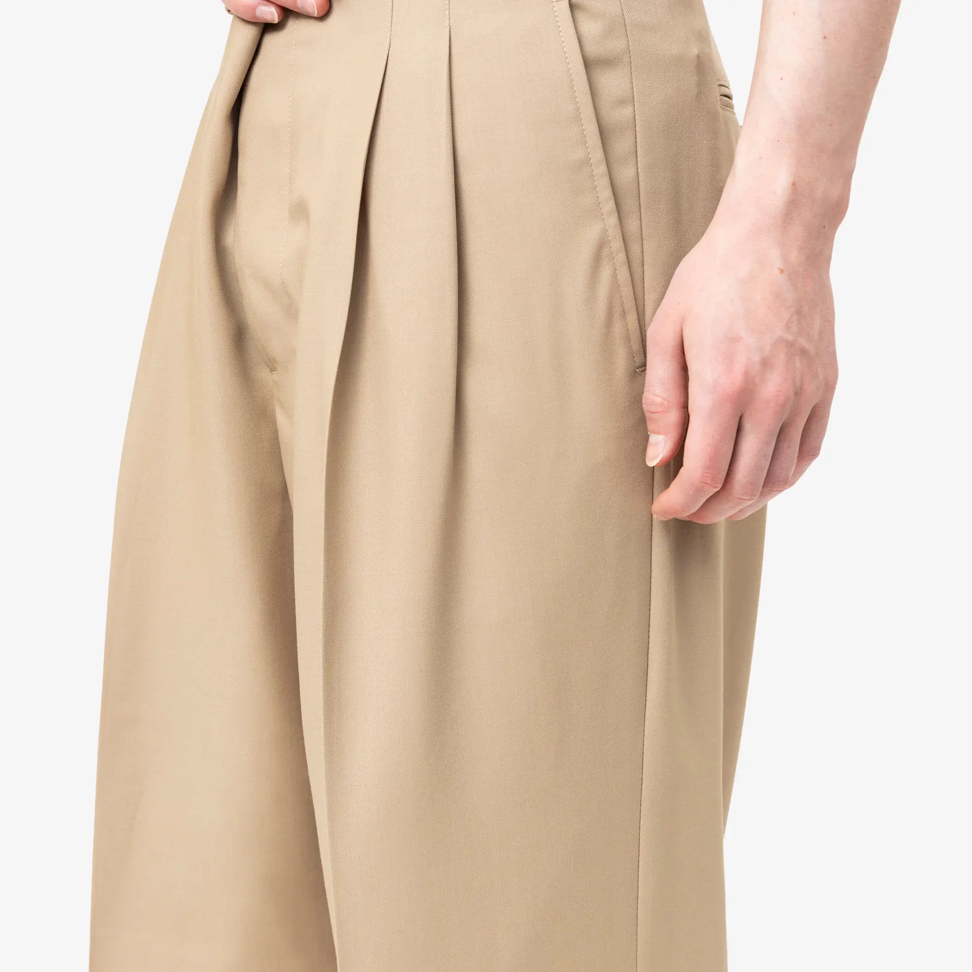 Pleated Low Waist Wide Trousers