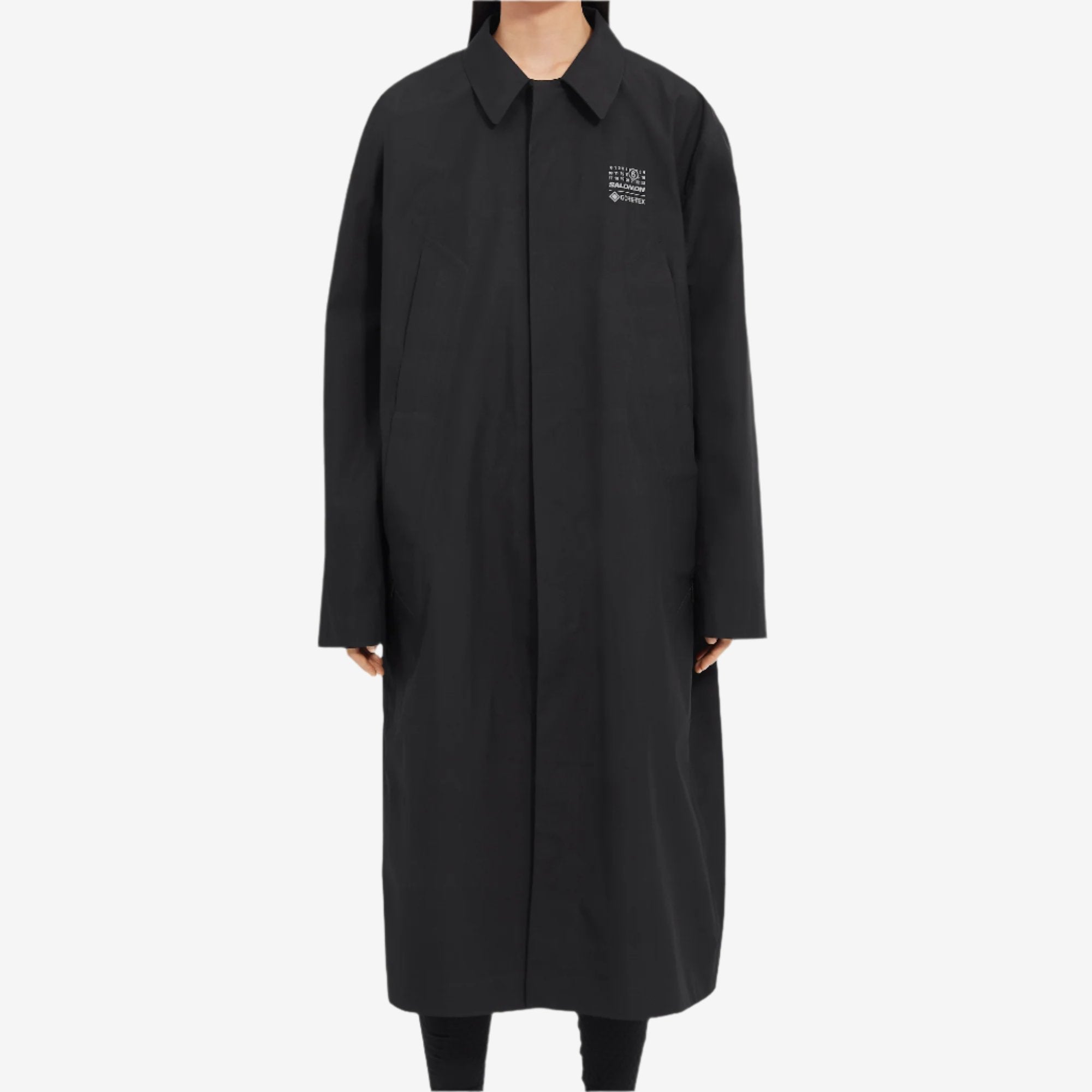 MM6 Salomon Trench Coat Black - 1