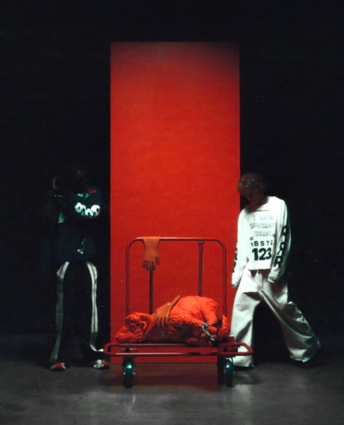 Lookbook photo of 2 models wearing Rivington Roi Rebris outfits