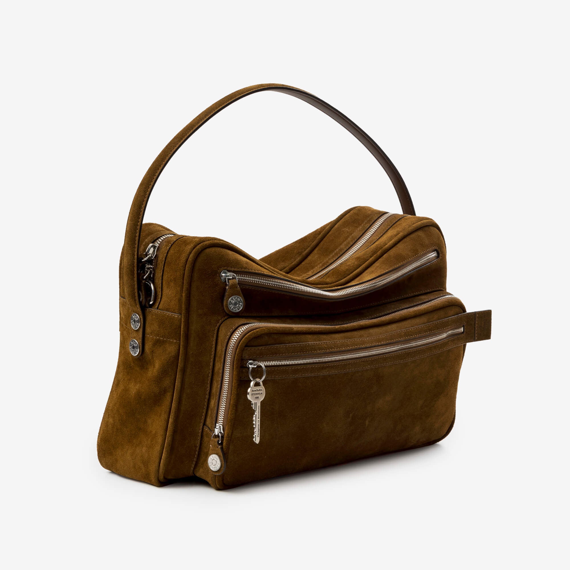 Acne Studios Camero Camera Suede Shoulder Bag Cognac Brown-2