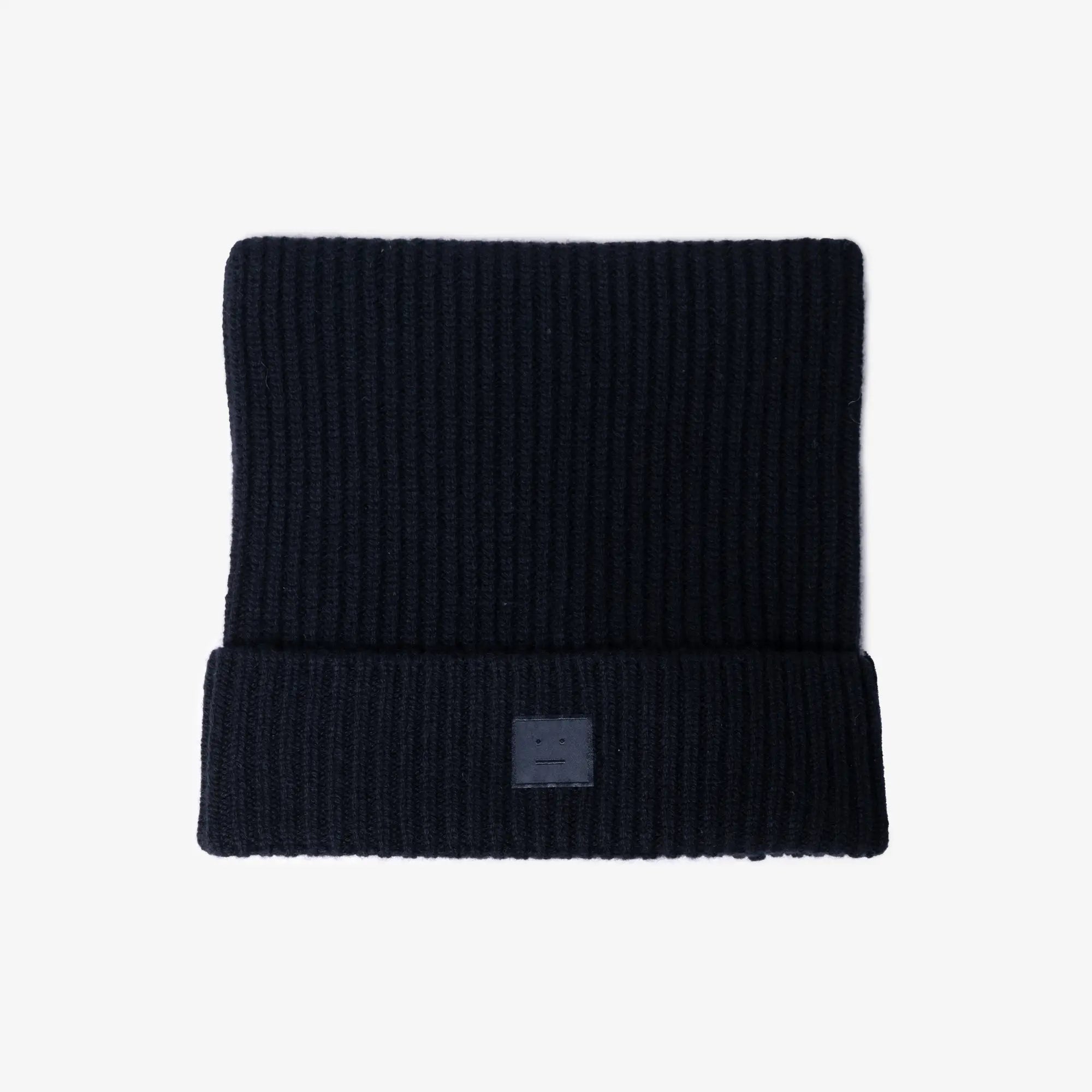 Acne Studios Face Logo Square Beanie Black - 1