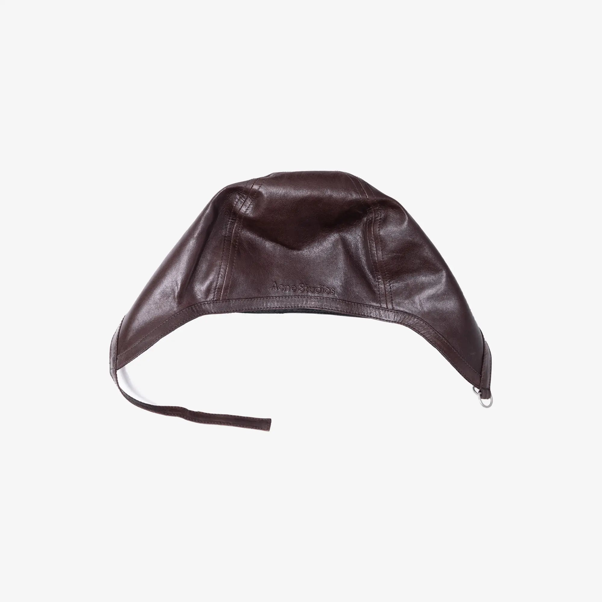 Acne Studios Leather Cap Brown - 4