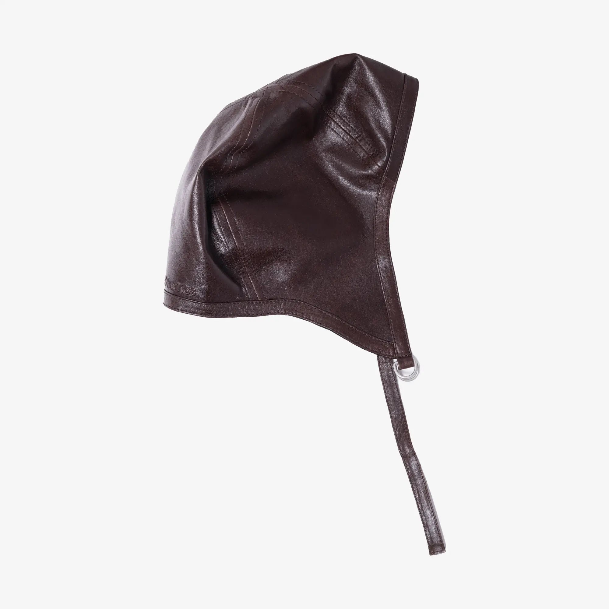 Acne Studios Leather Cap Brown - 3