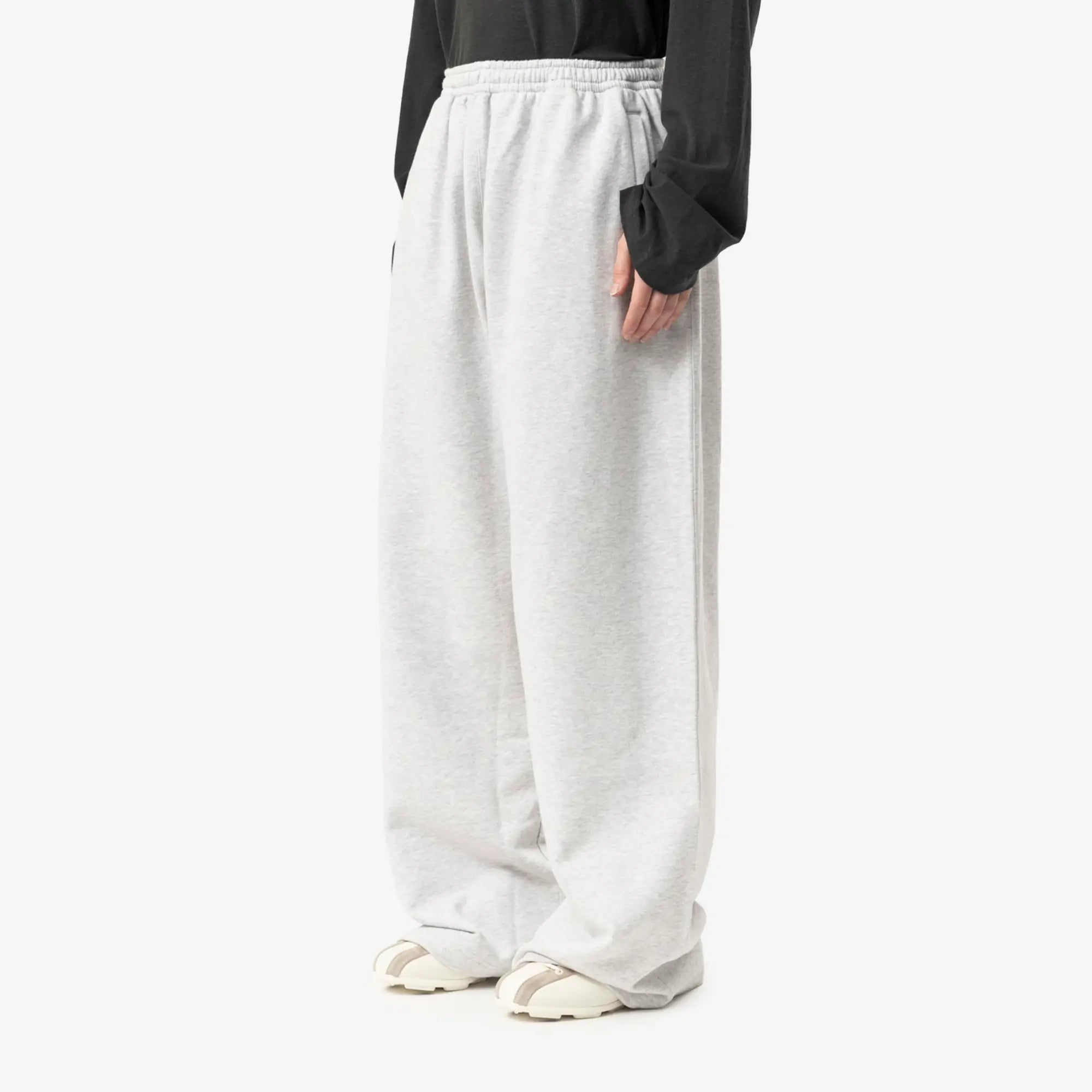 Acne Studios Logo Fleece Sweatpants Pale Grey Melange - 3