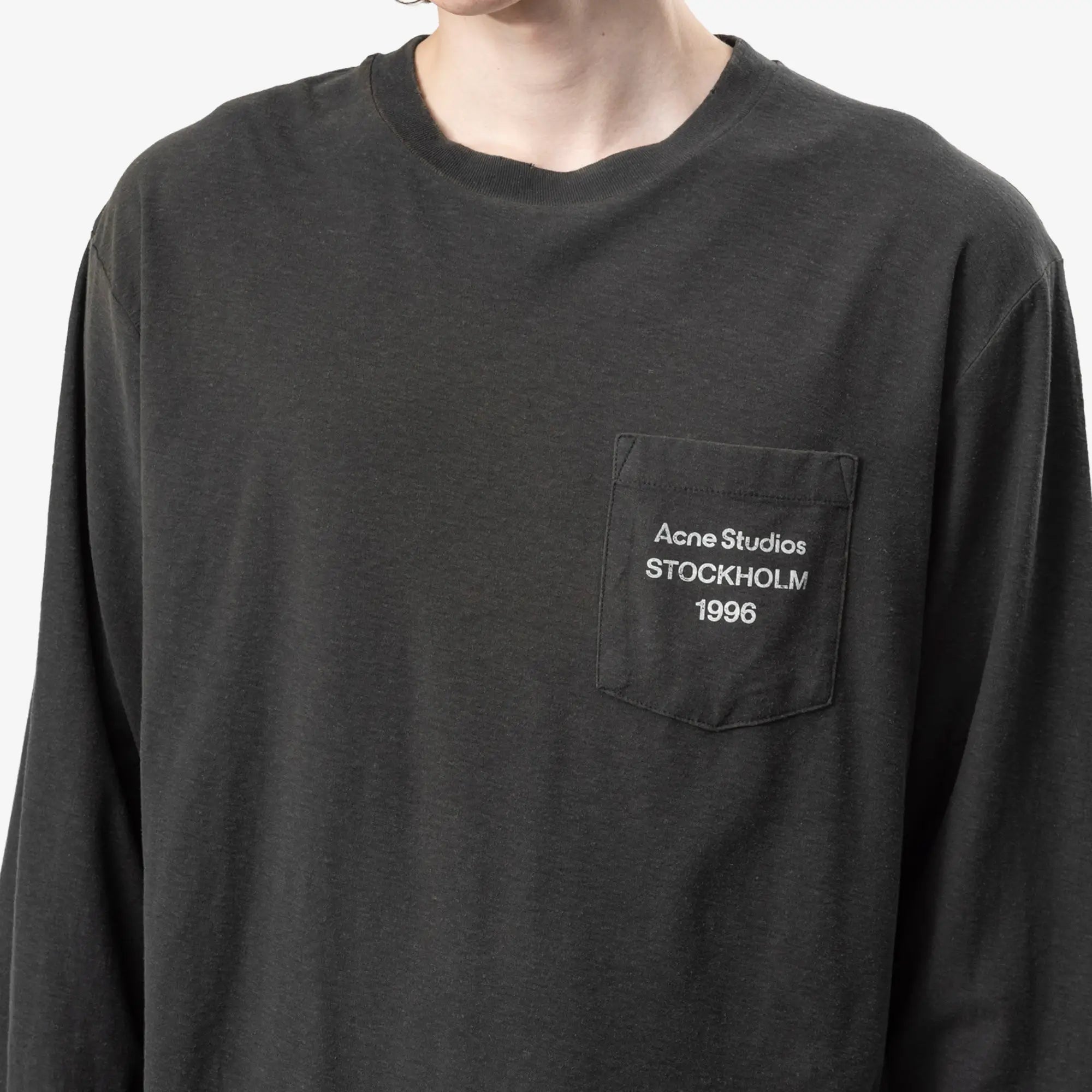 Acne Studios Logo Long Sleeve T-Shirt Faded Black - 5