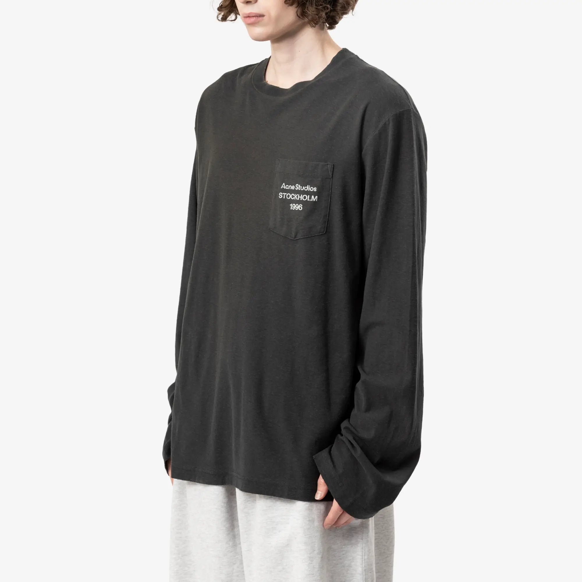 Acne Studios Logo Long Sleeve T-Shirt Faded Black - 3