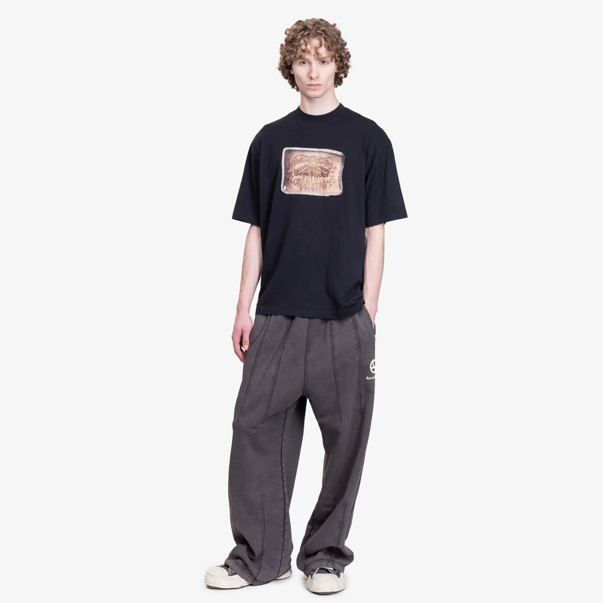 Acne Studios Logo Sweatpants Faded Black - 2