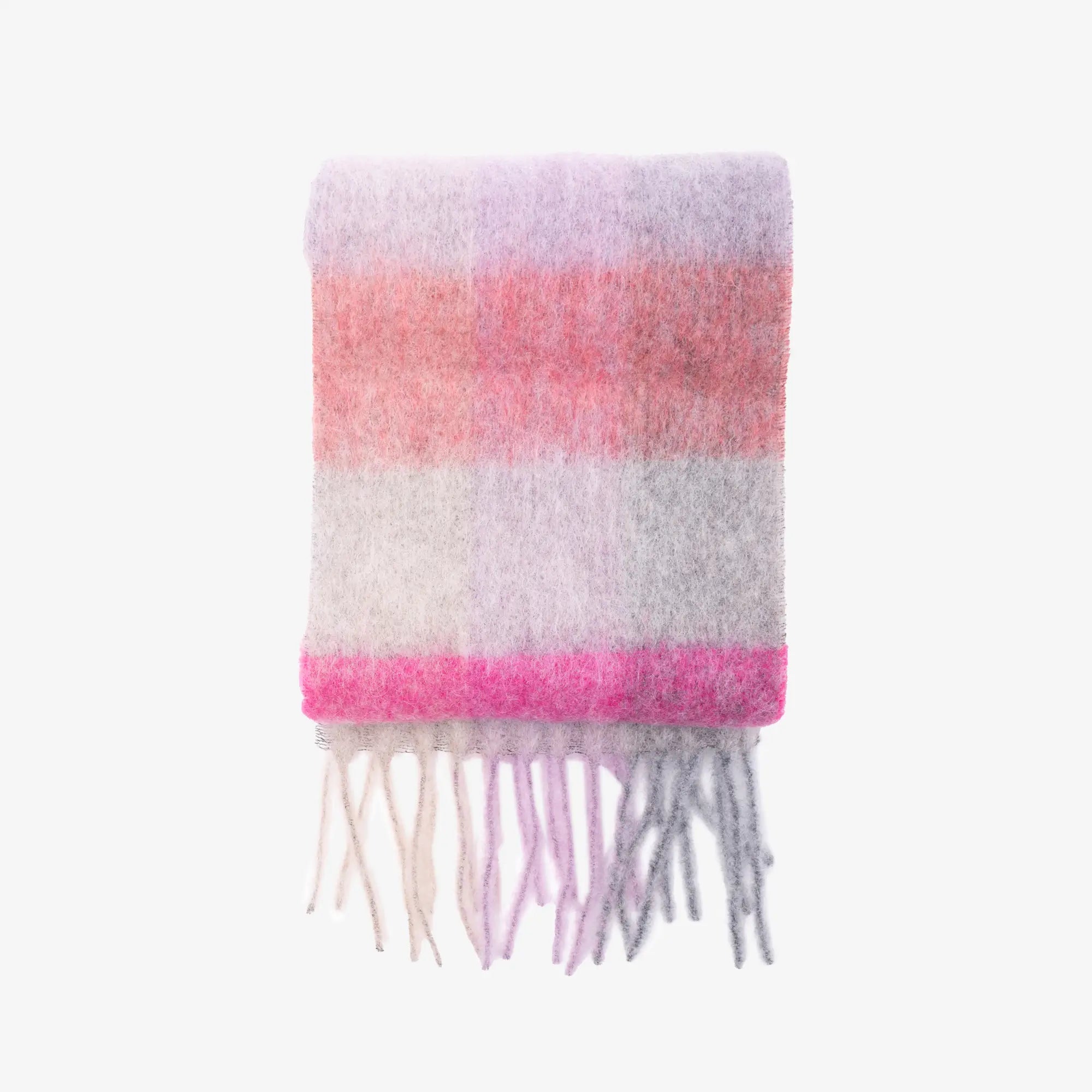 Acne Studios Mohair Checked Scarf Fuchsia/Lilac/Pink - 2
