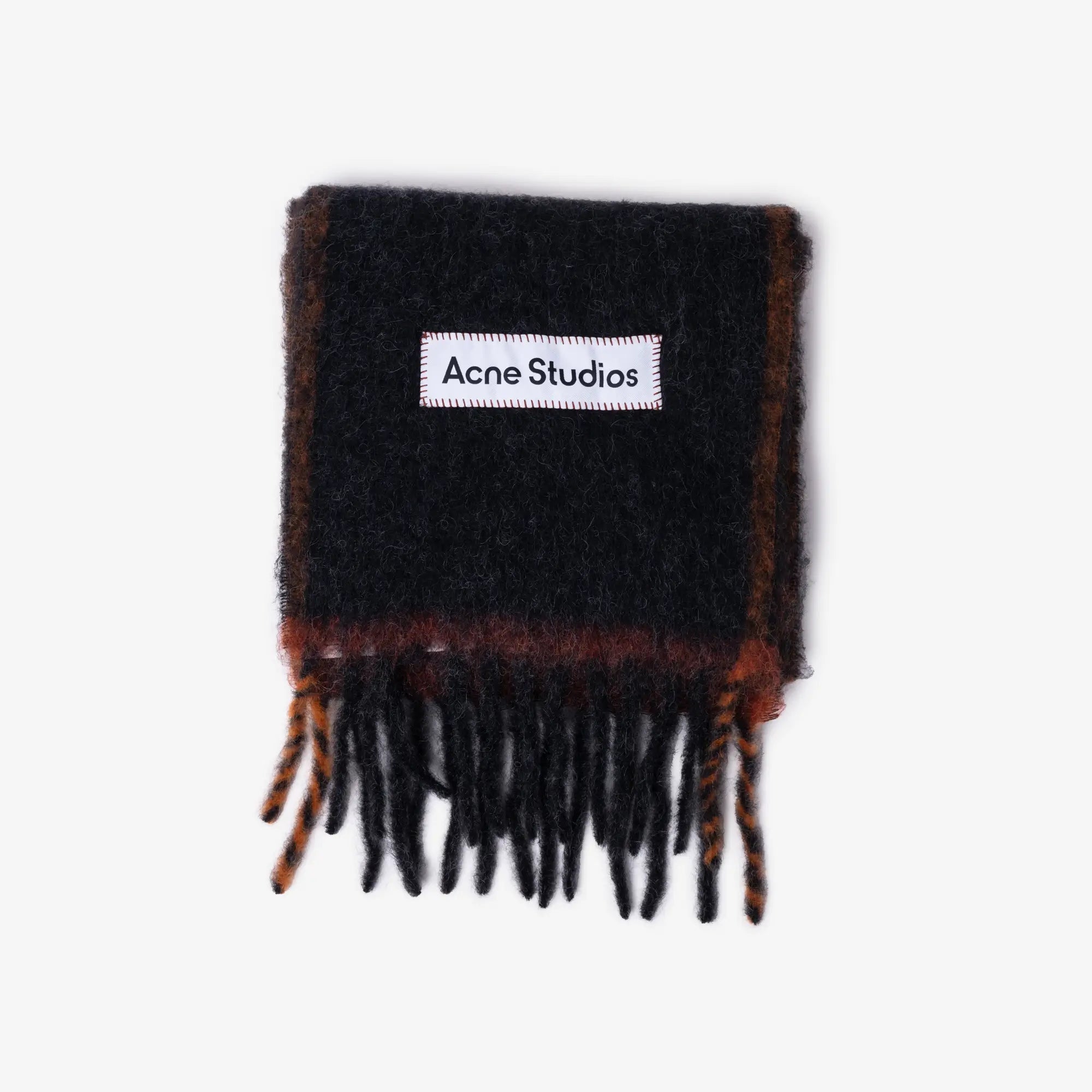 Acne Studios Narrow Wool Mohair Scarf Black - 1