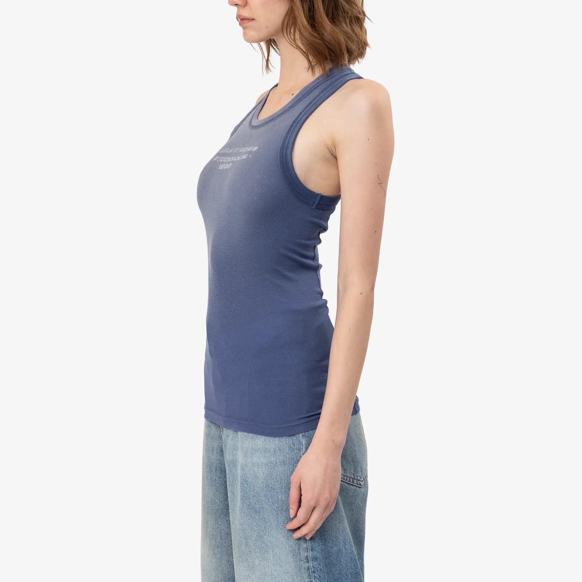 Acne Studios Sprayed Logo Tank Top Navy - 3