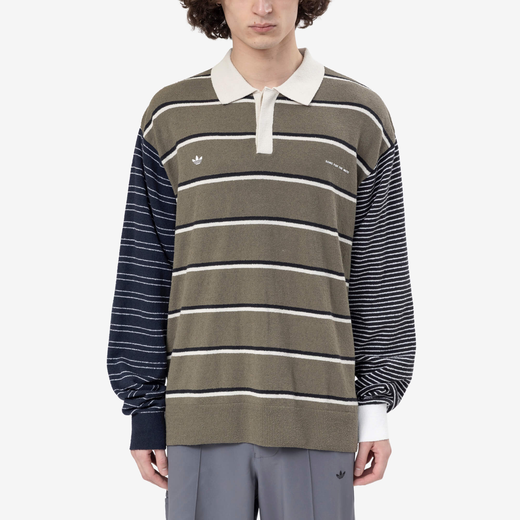 Adidas x Song for the Mute SFTM x Adidas 007 Long Sleeve Polo Olive Strata - 1