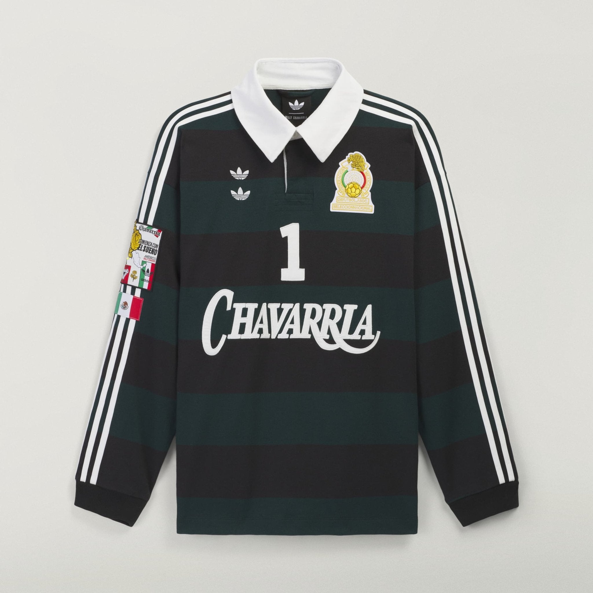 Adidas x Willy Chavarria WC Portero Rugby Long Sleeve Black/Aurora Ivy-1