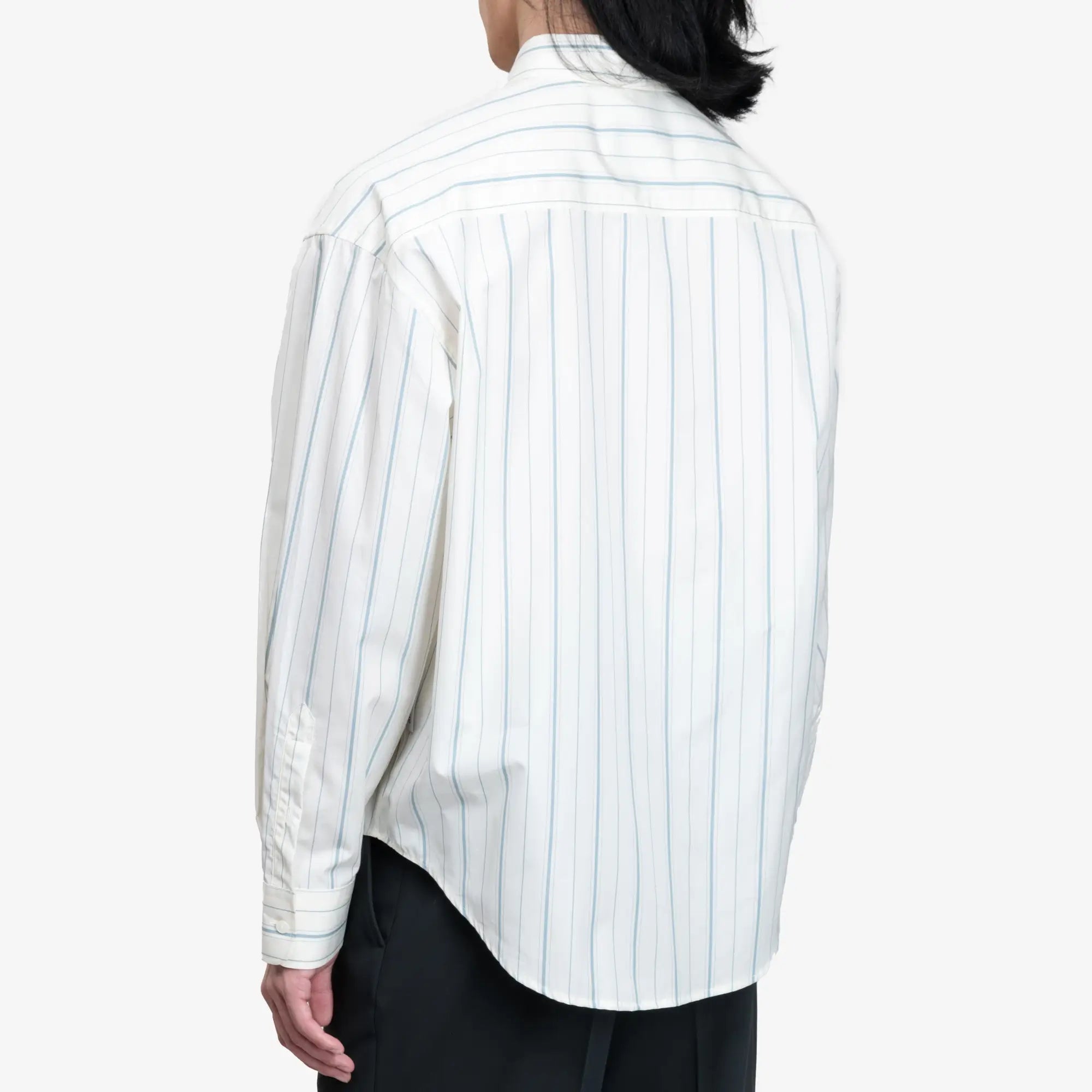 AMI ADC Boxy Stripe Shirt Ivory - 4