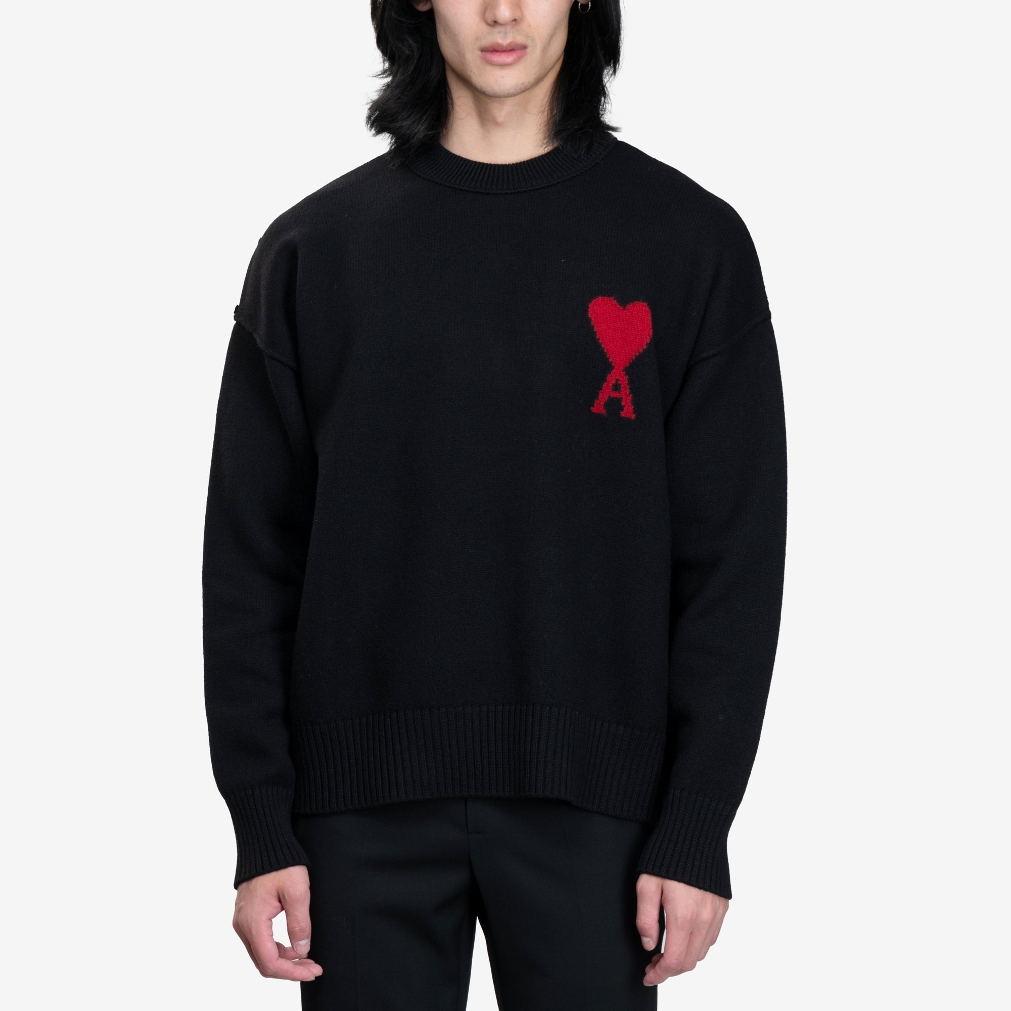 AMI ADC Felted Sweater Black - 1
