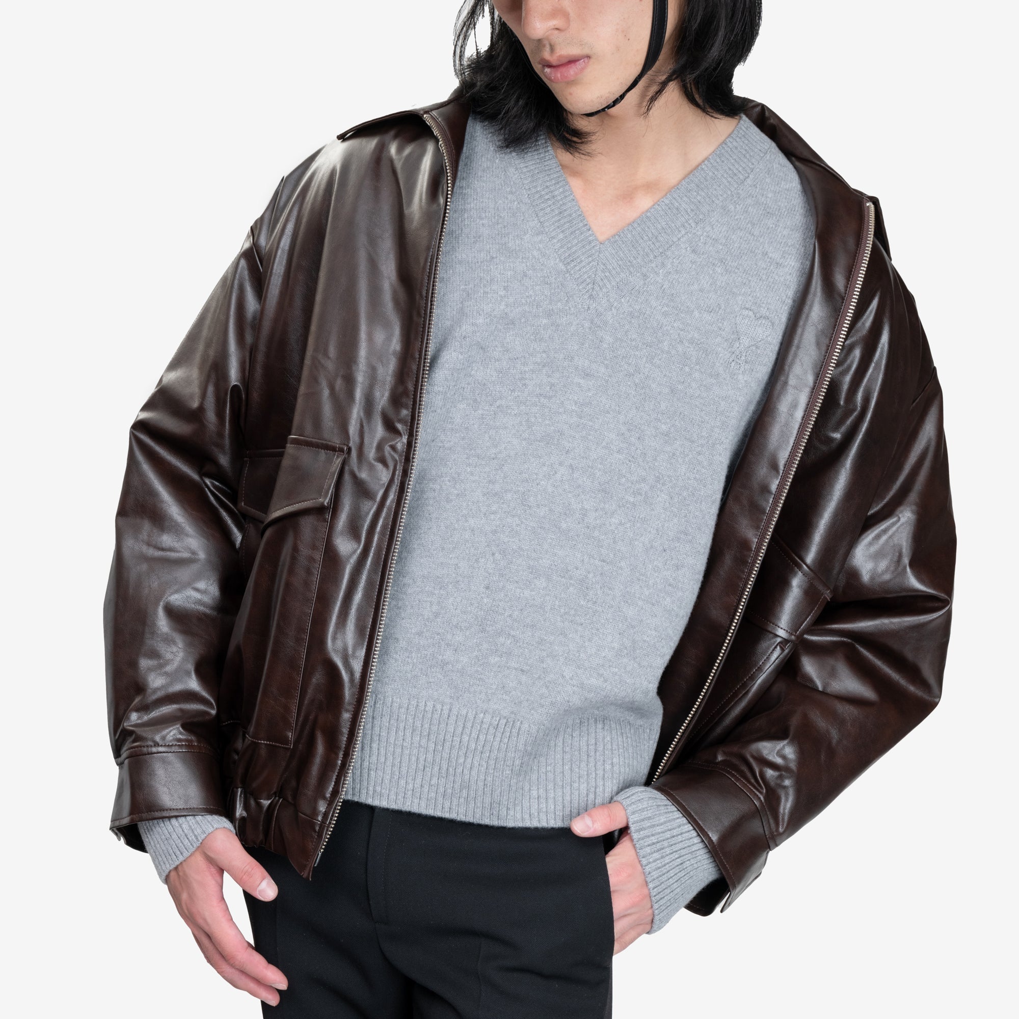 AMI ADC V - Neck Sweater Grey - 5