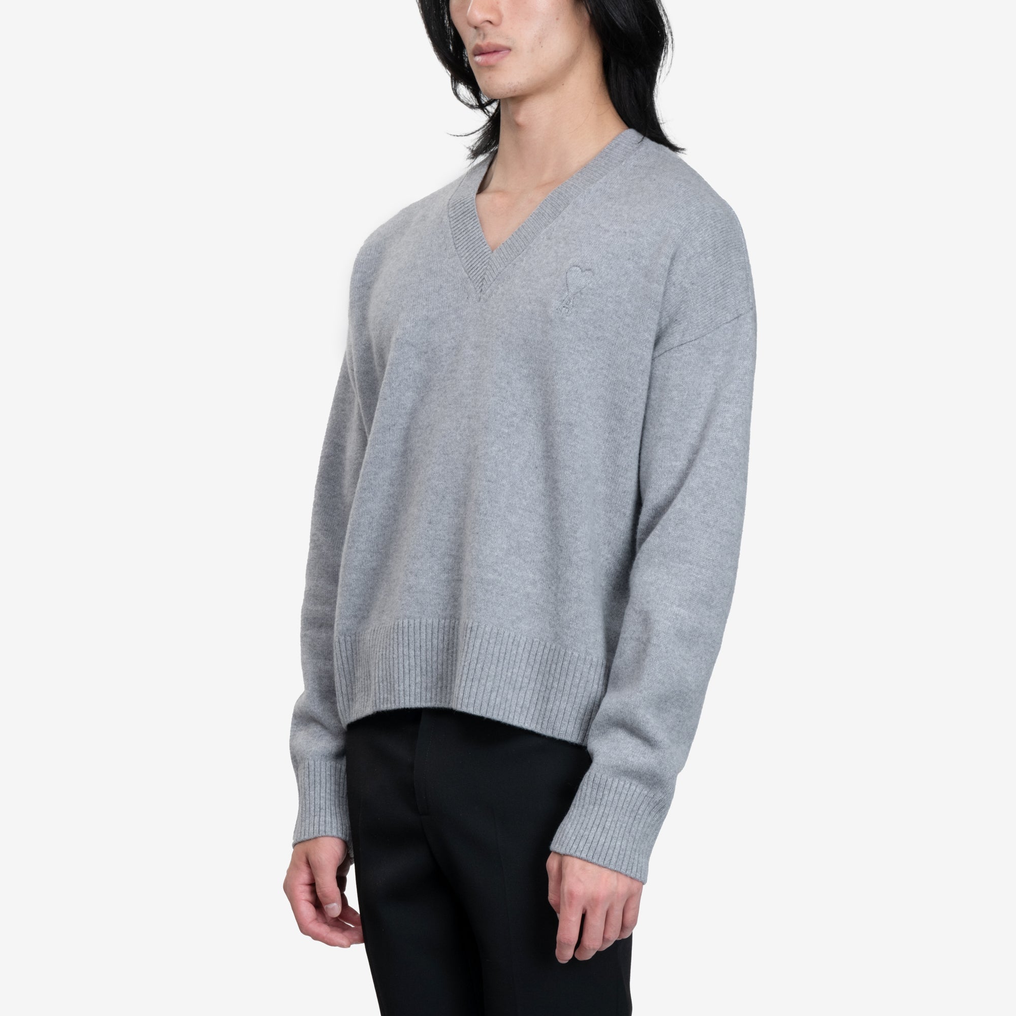 AMI ADC V - Neck Sweater Grey - 3