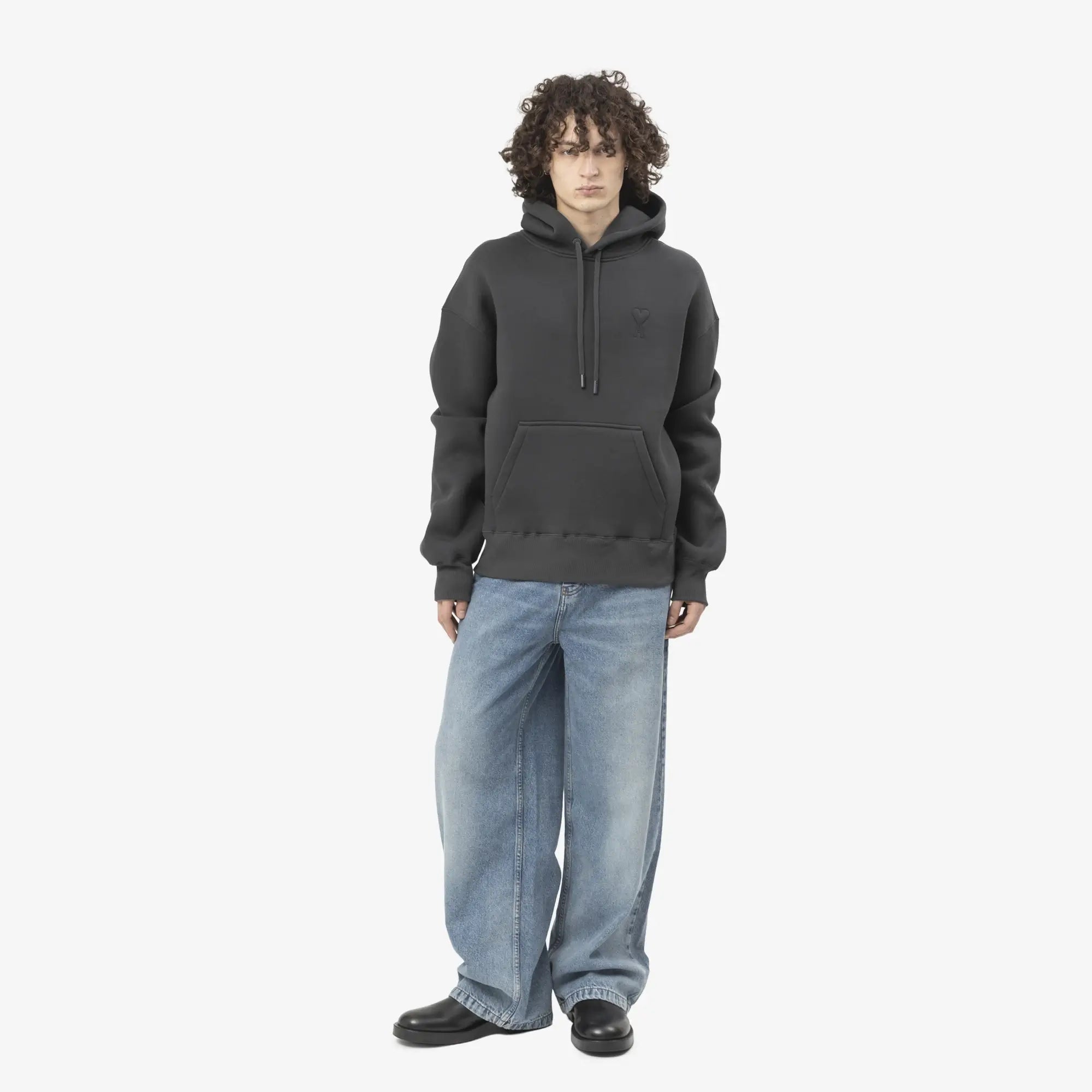 AMI Big ADC Embossed Hoody Anthracite - 2