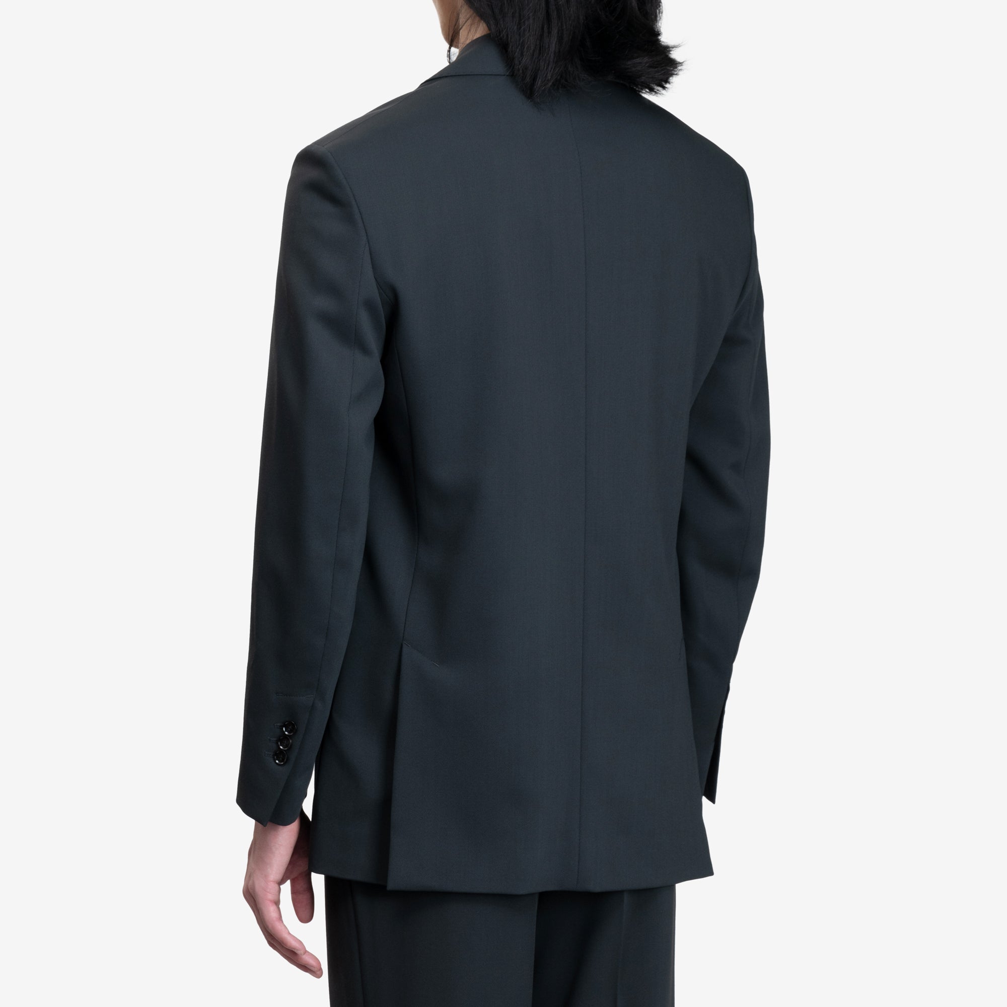 AMI Loose Single Breasted Wool Jacket Anthracite - 4