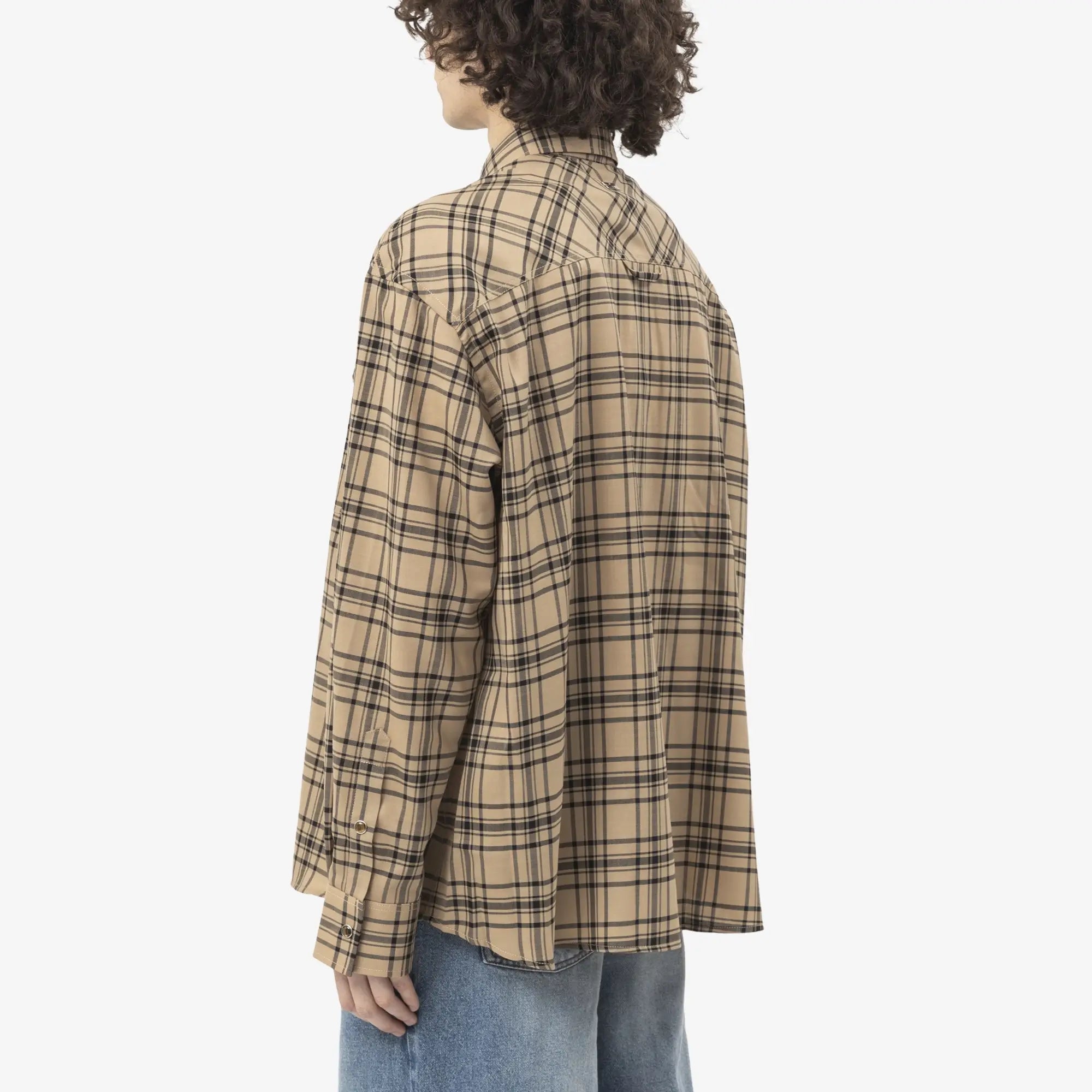 AMI Lumberjack Shirt Camel/Black - 4