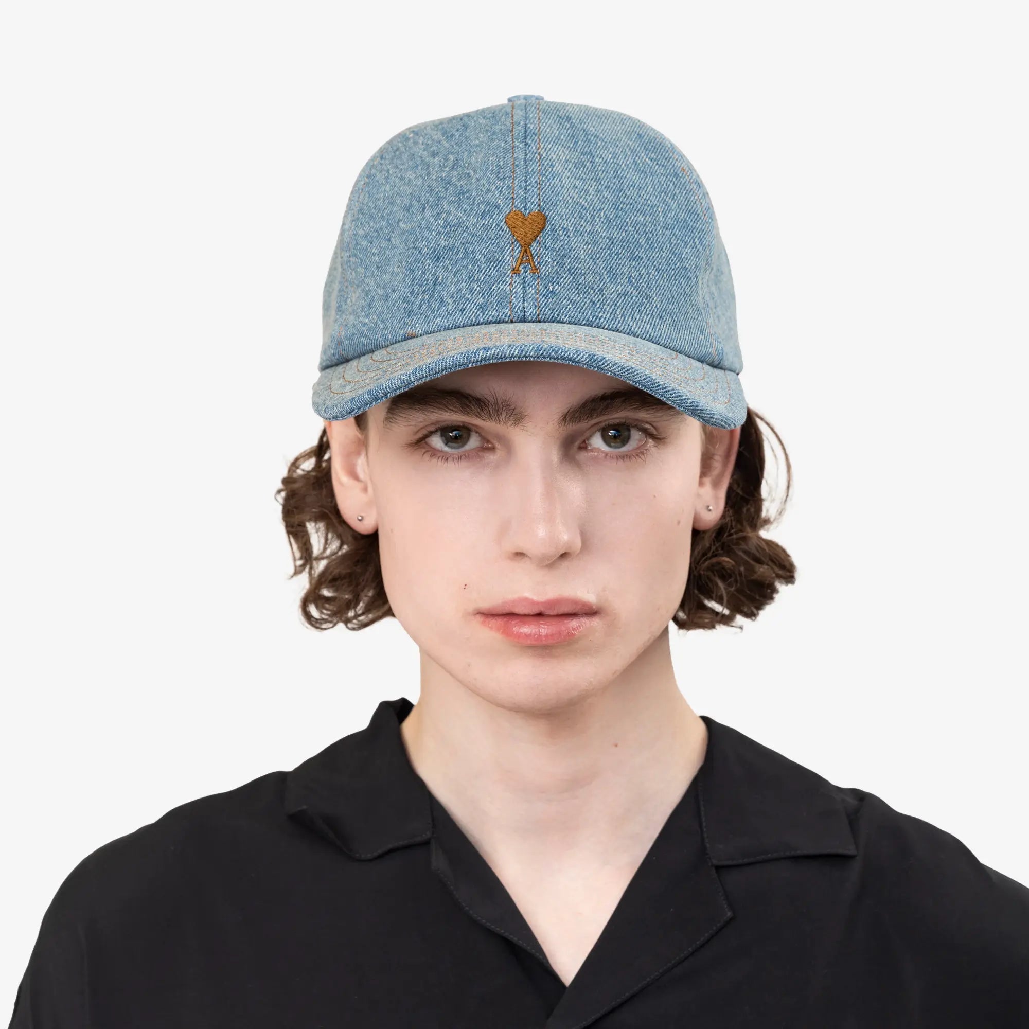 AMI Paris ADC Denim Cap Used Blue - 2