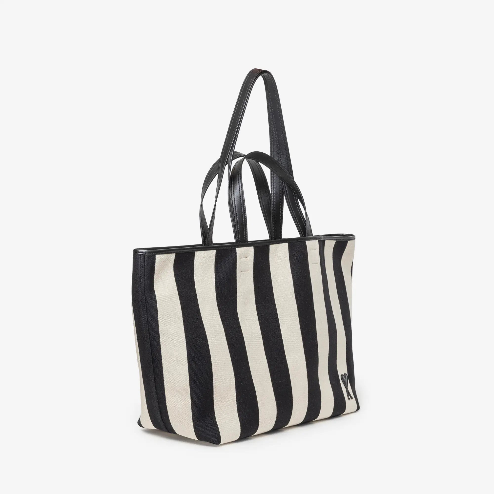 AMI Paris Ami de Coeur Shopping Bag White Cream/Black - 3