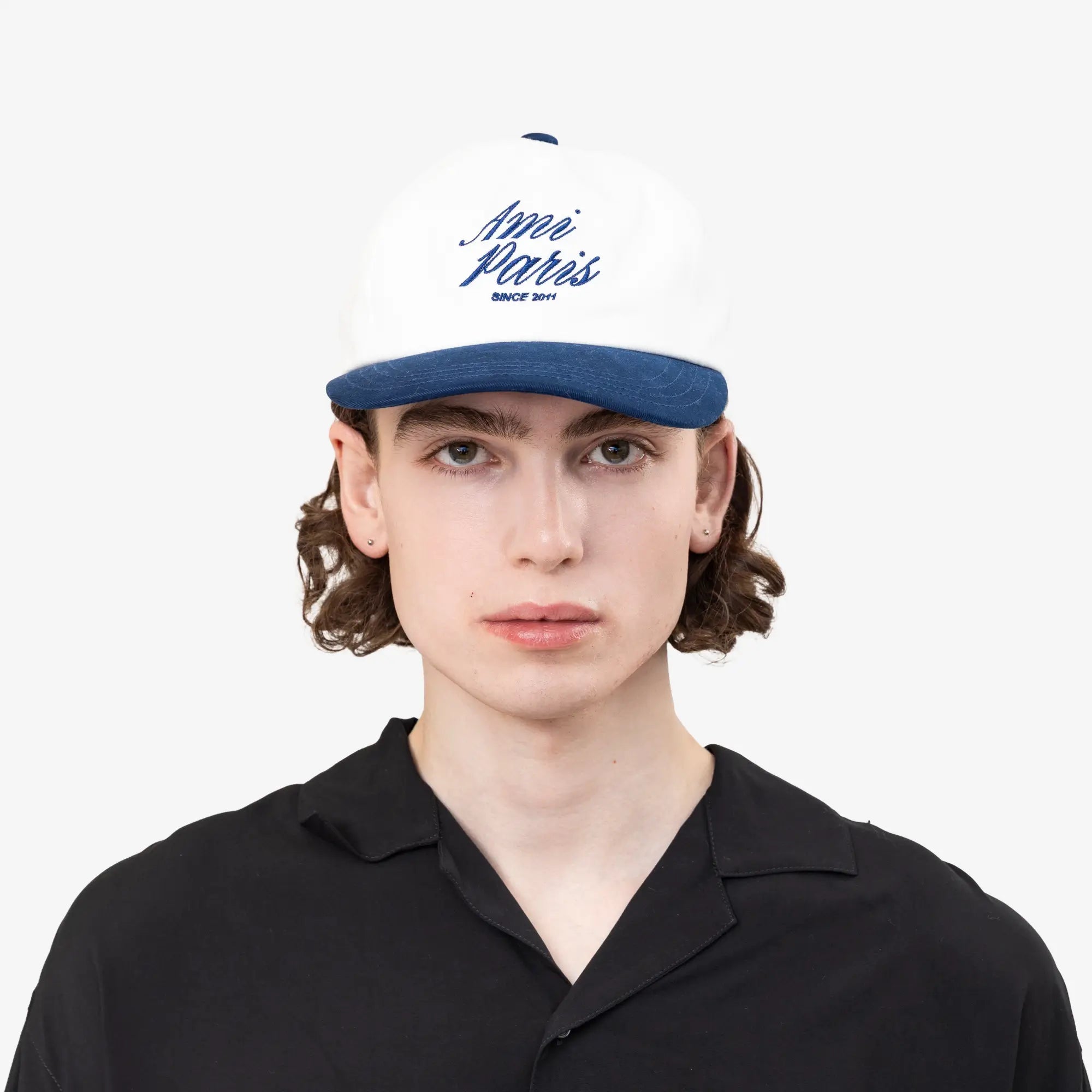 AMI Paris Bicolor Ami Paris Cap Ink/White Cream - 2