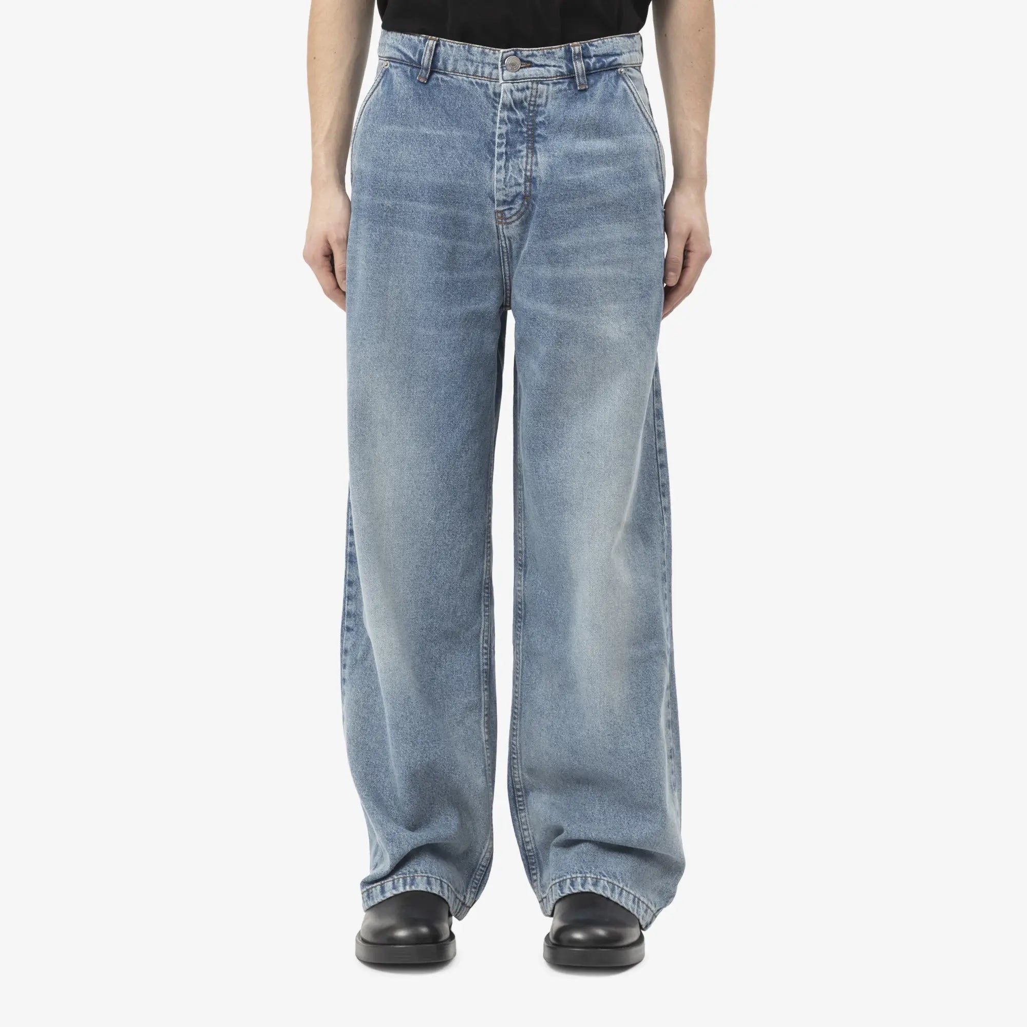 AMI Wide Fit Jeans Used Blue - 1