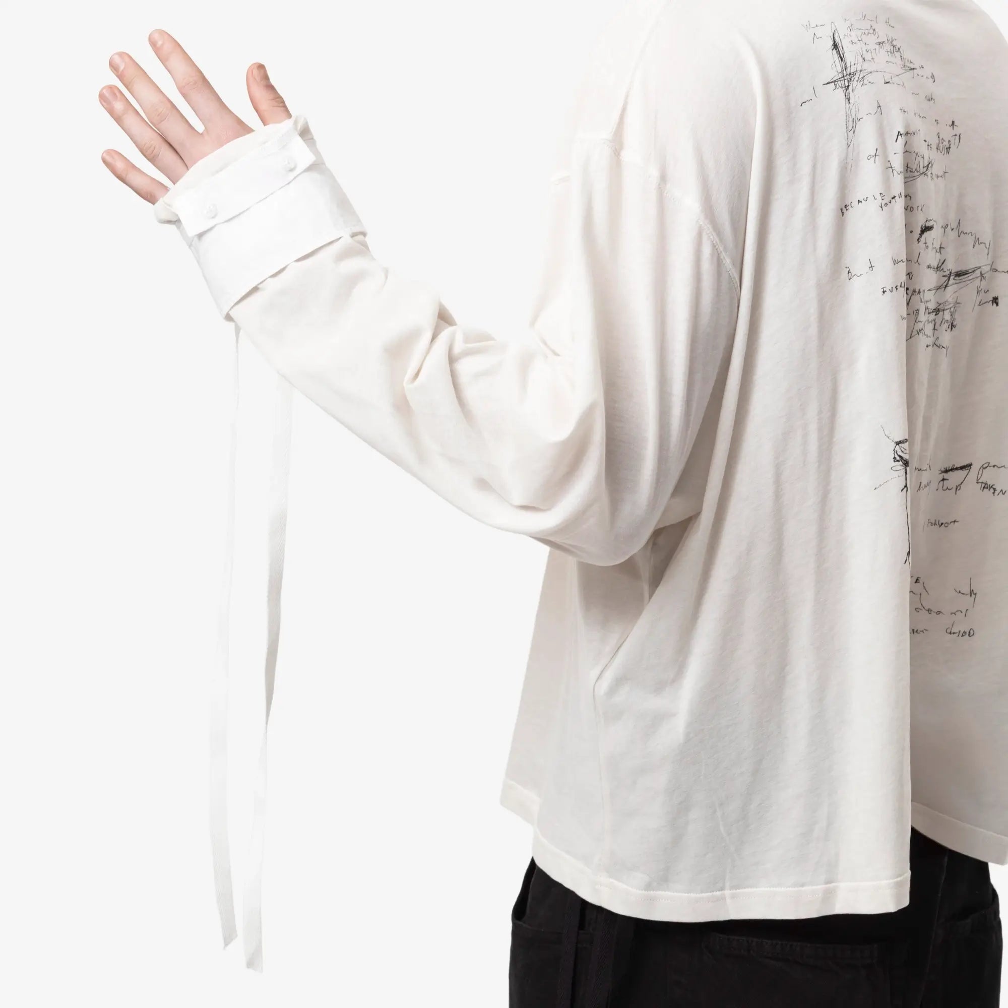 Ann Demeulemeester Emiliuis Relax Boxy LS T-Shirt Ivory - 6