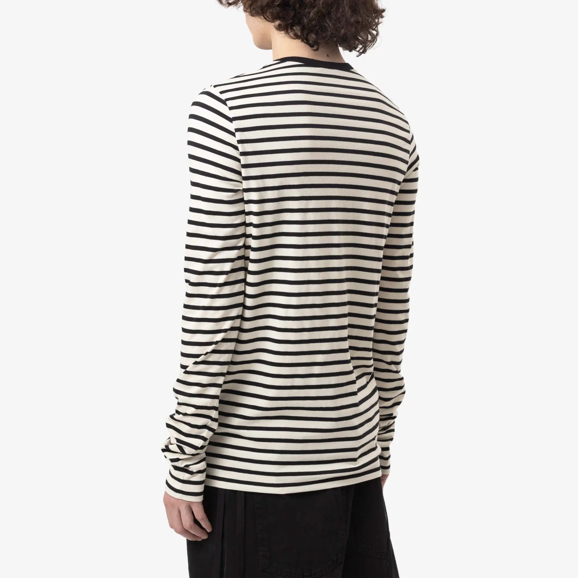 Ann Demeulemeester Greg Slim Long Sleeve T-Shirt Black/Chalk - 4